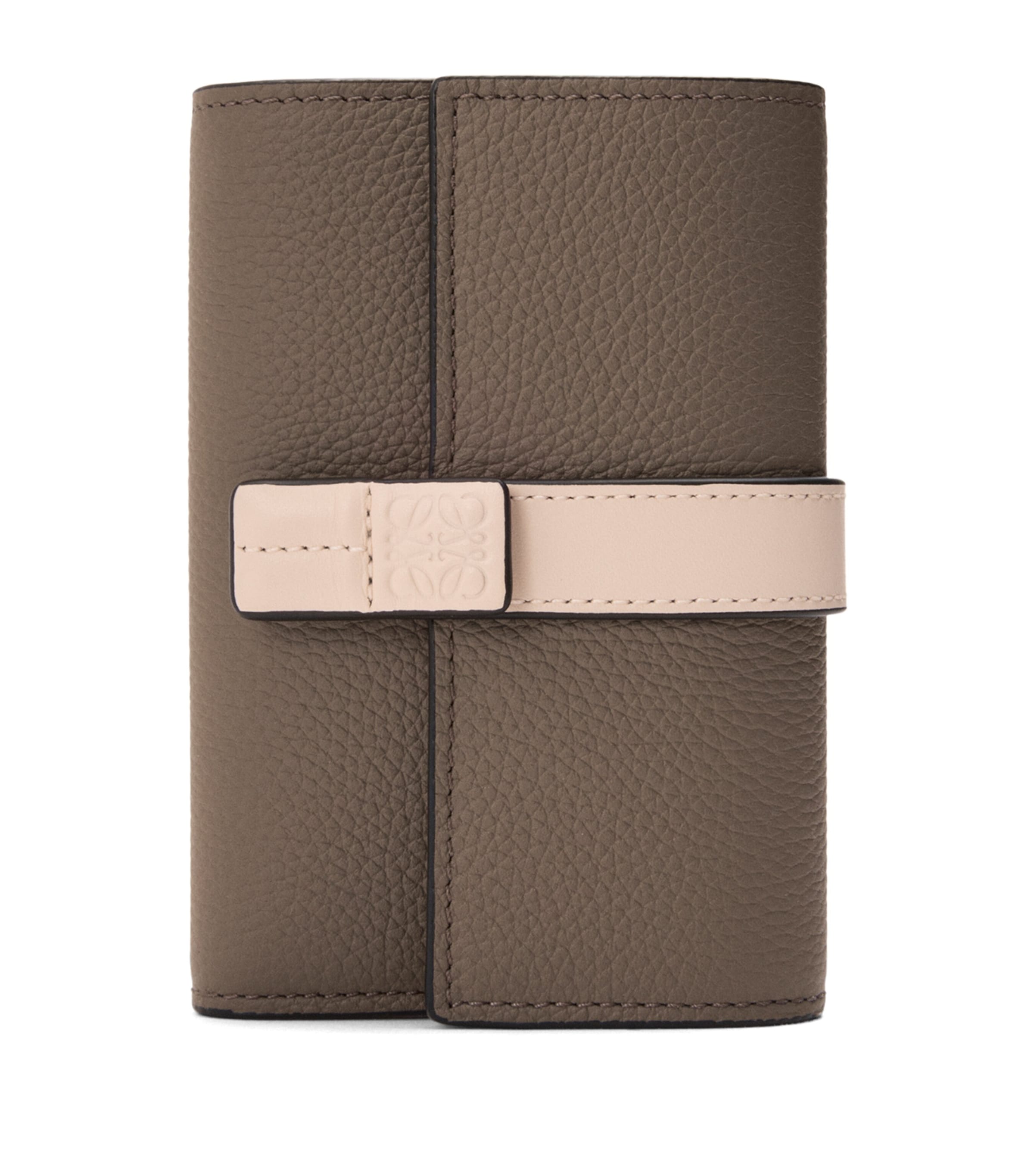 LOEWE Small Calfskin Vertical Wallet Taupe Talc
