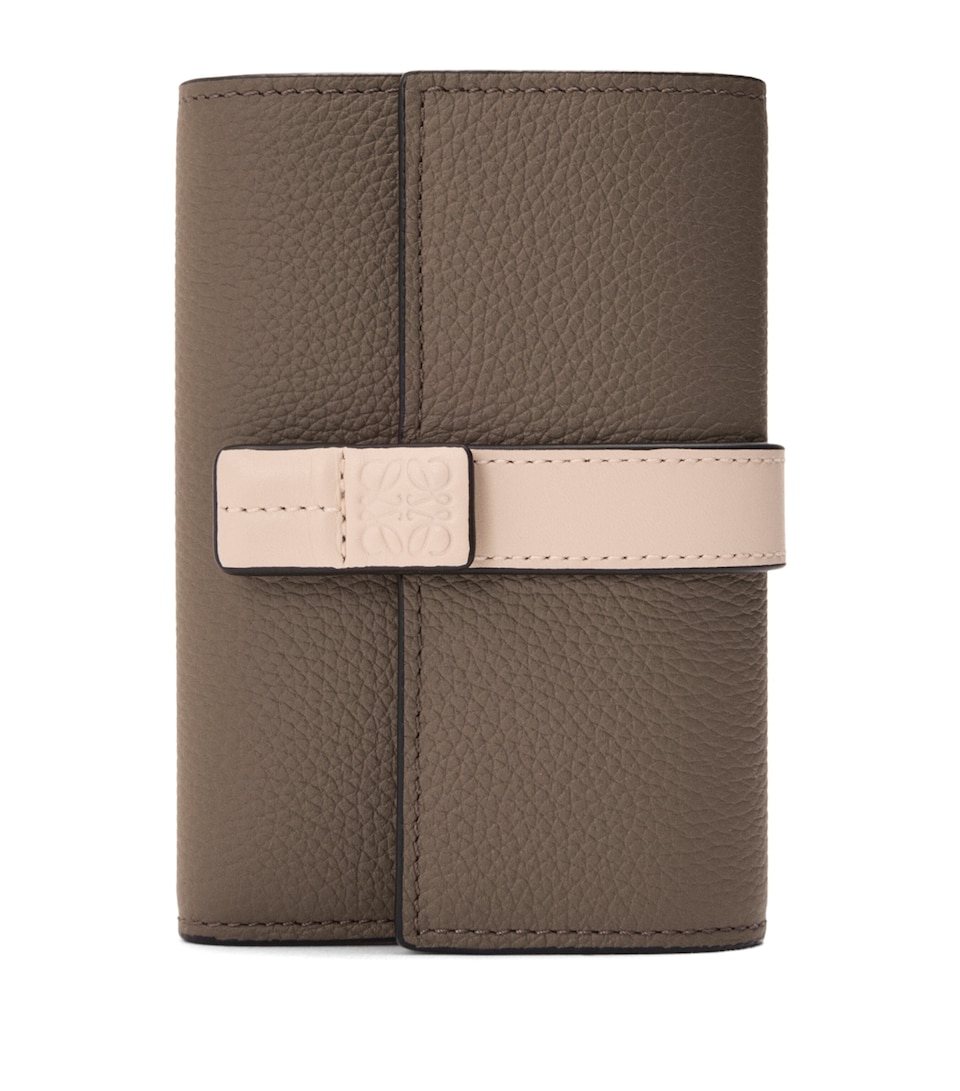 LOEWE Small Calfskin Vertical Wallet Taupe Talc