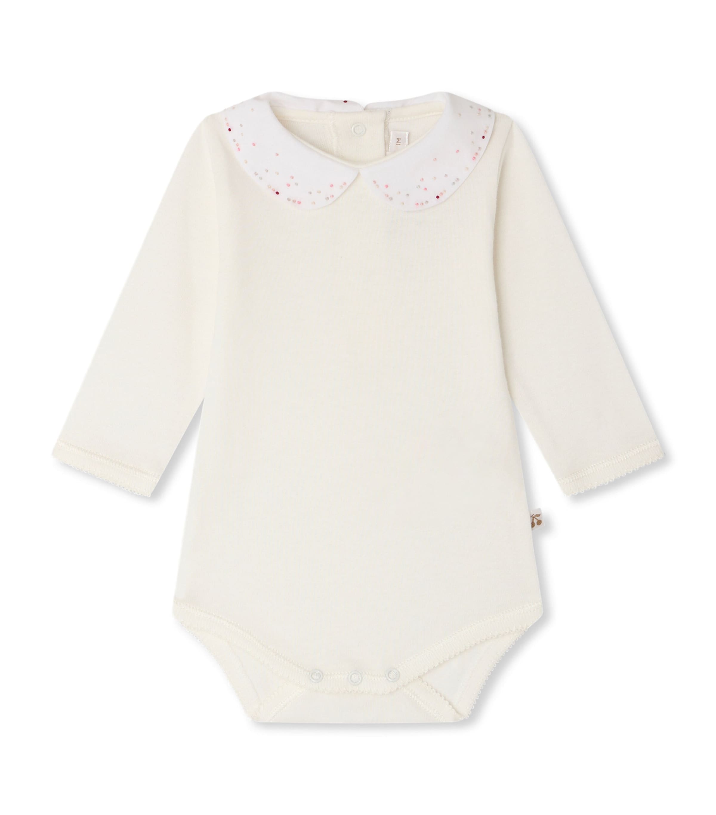 Bonpoint Embroidered Bodysuit (1-24 Months) Blanc Lait