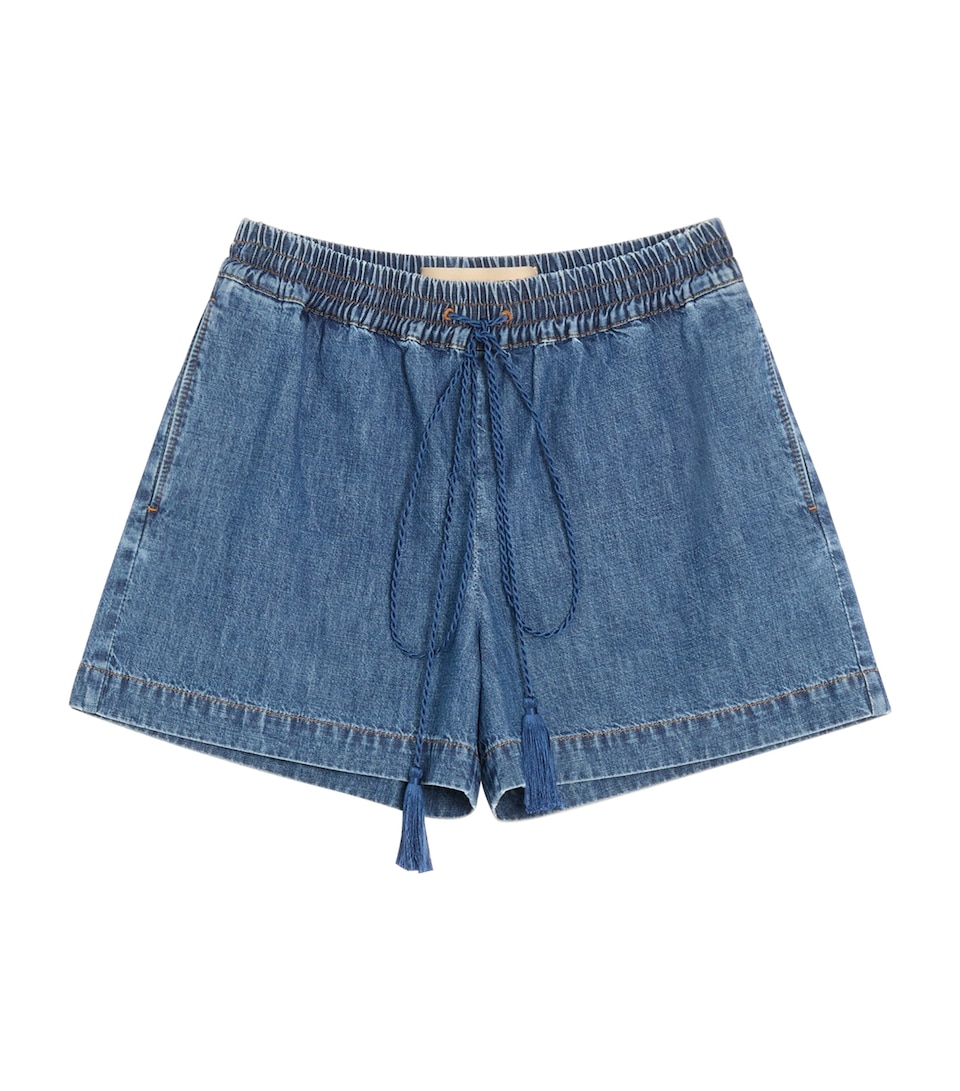 Denim Drawstring Shorts