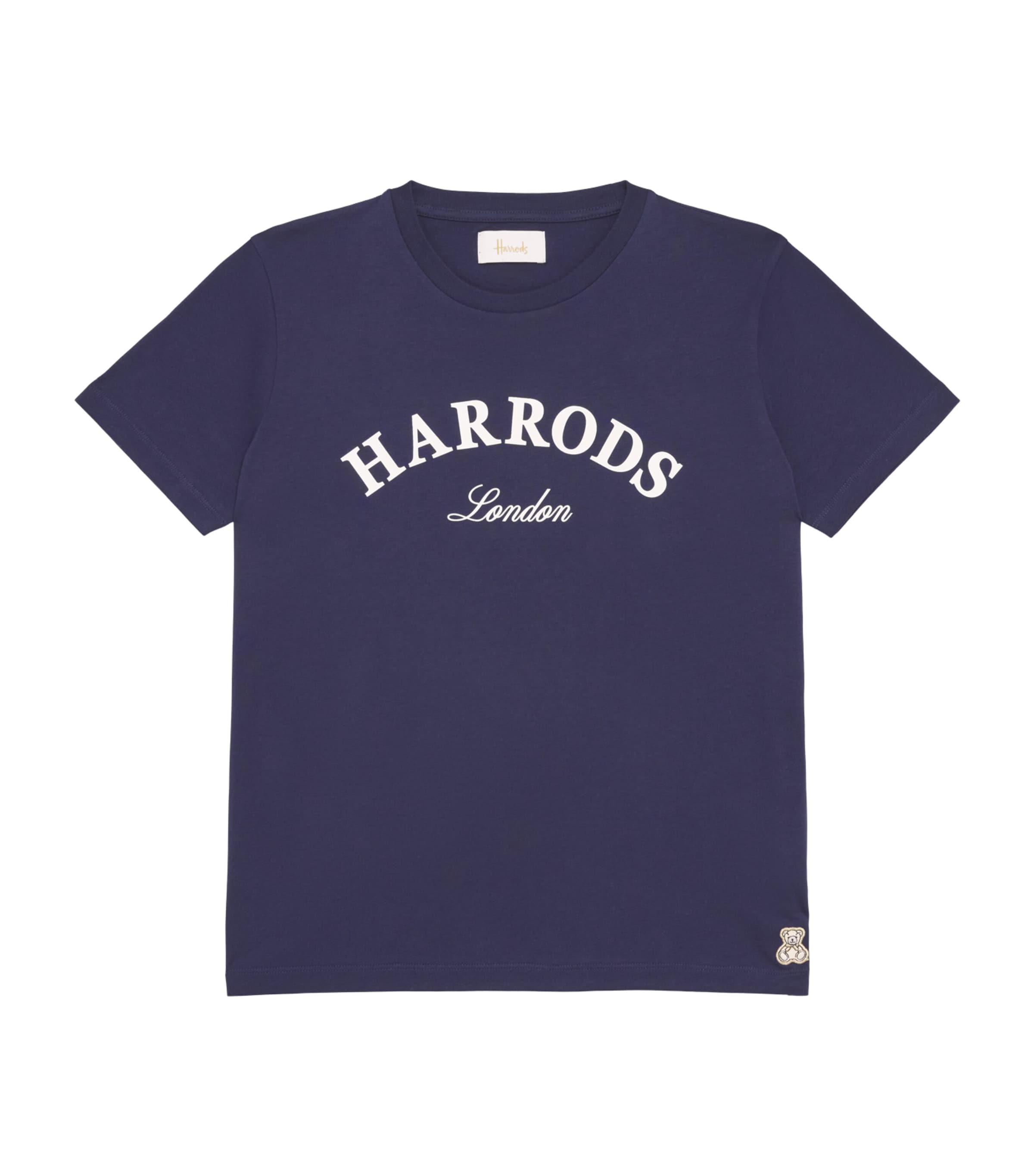 Harrods Cotton Jersey Logo T-Shirt Navy