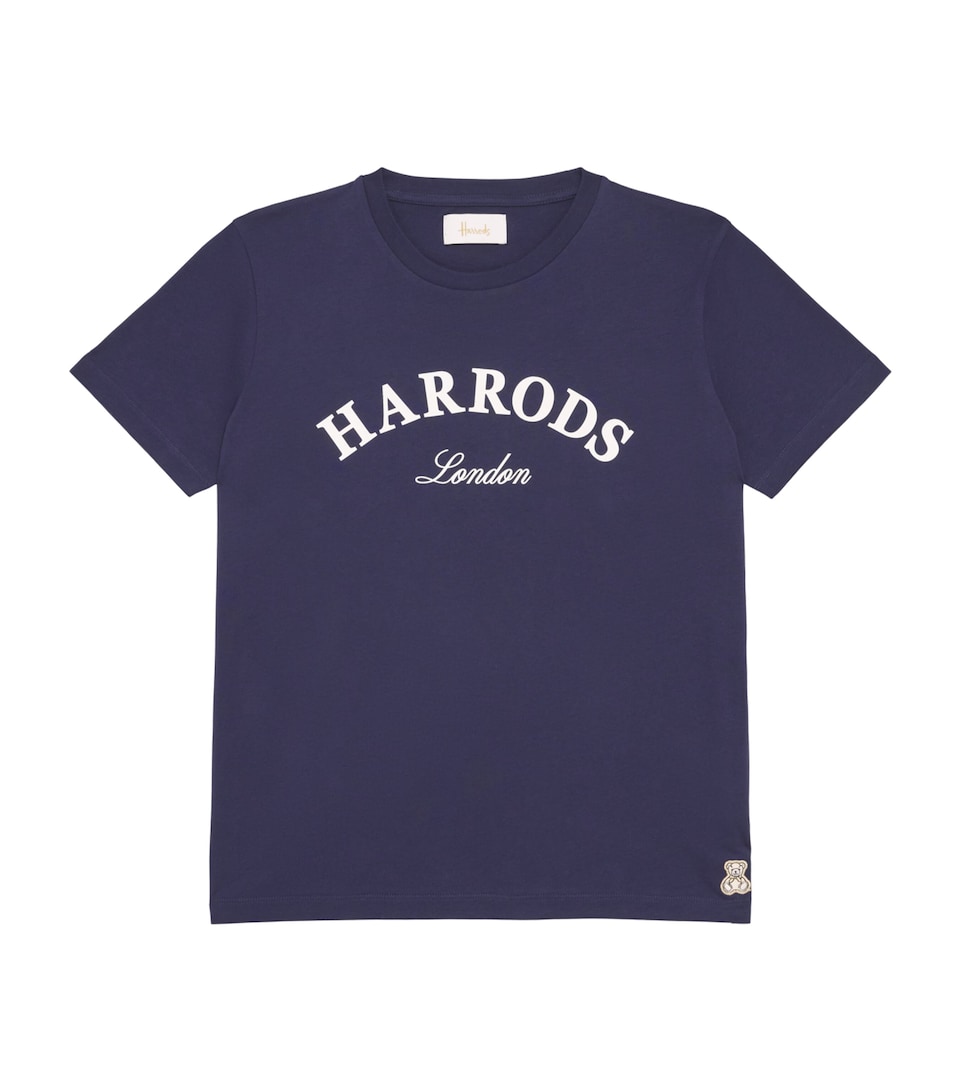 Harrods Cotton Jersey Logo T-Shirt Navy