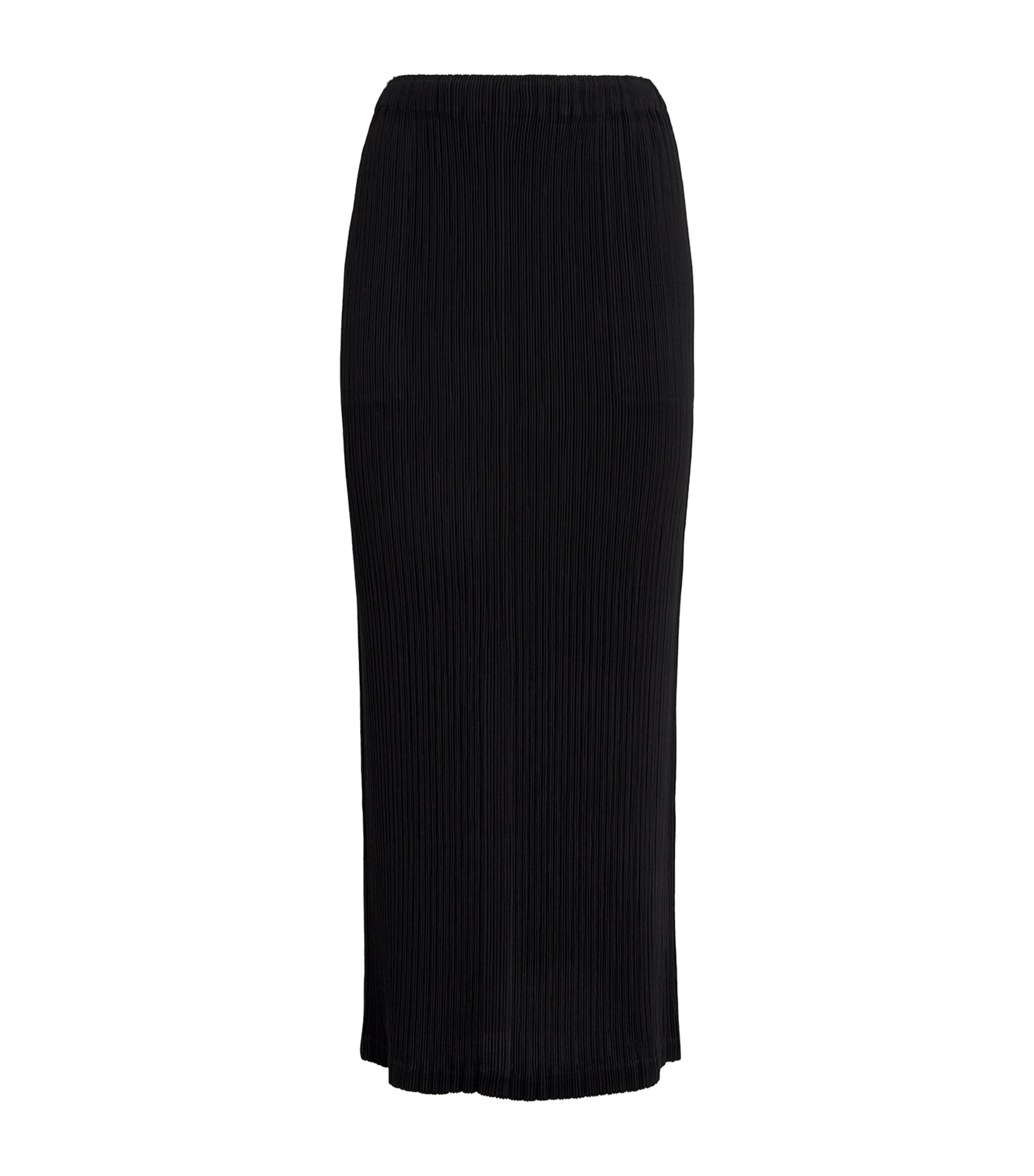 Issey Miyake Womens Hatching Bottoms Pleated Maxi Skirt