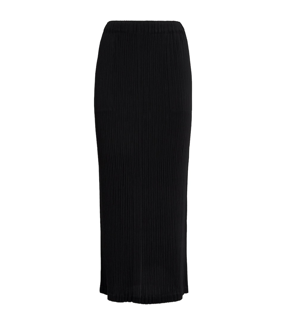 Issey Miyake Womens Hatching Bottoms Pleated Maxi Skirt
