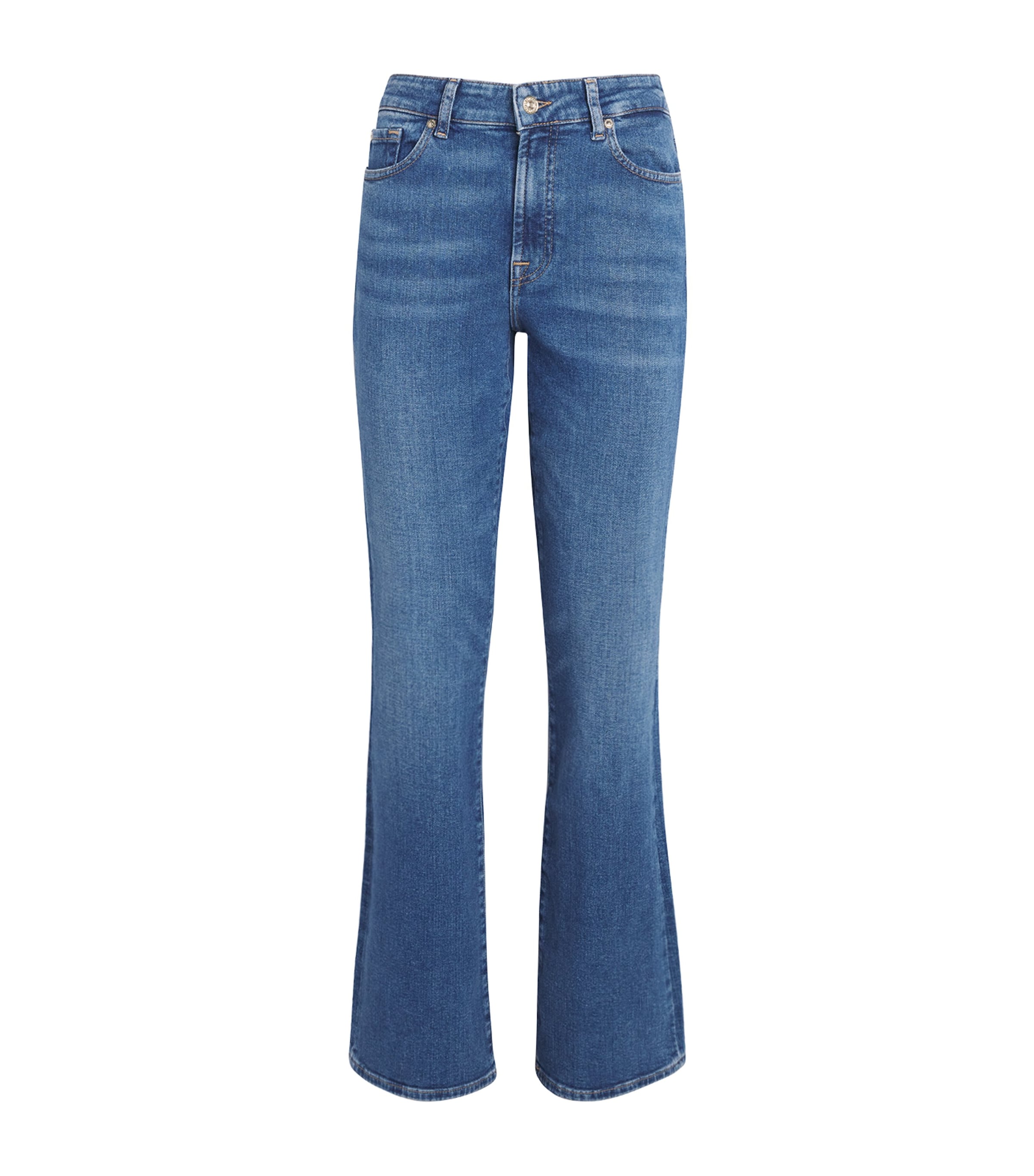 7 For All Mankind Womens The Leggy Bootcut Crop Jeans Cloud