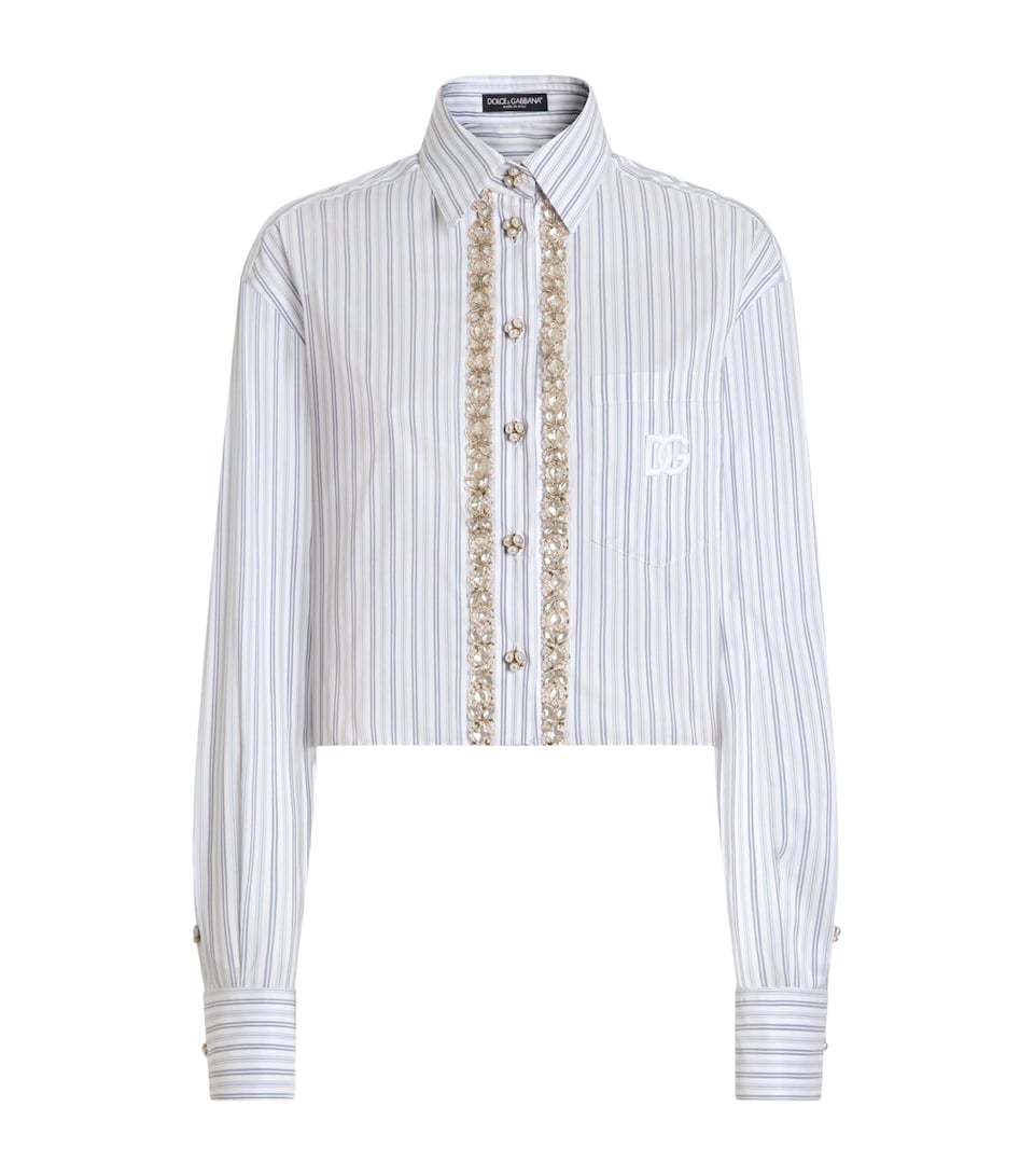 Dolce&Gabbana Womens Stripe Embellished Shirt Stri