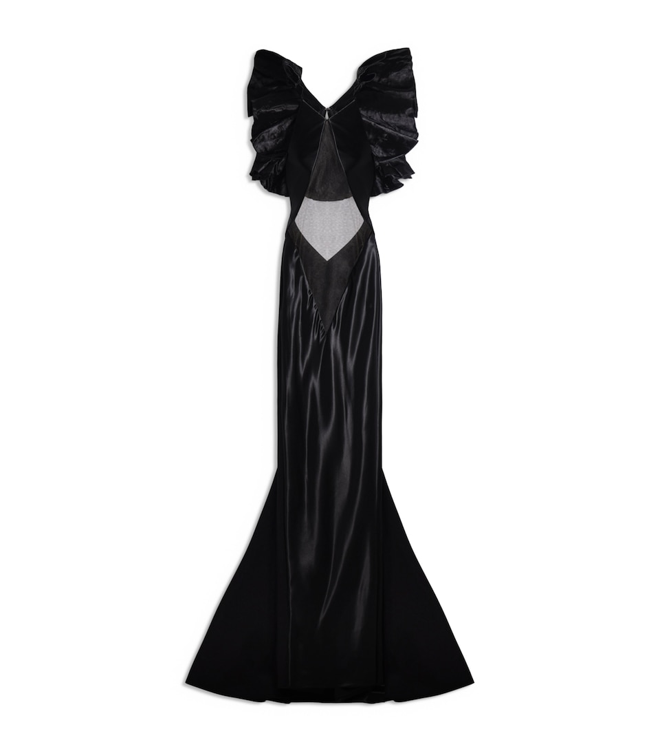 Satin Ruffle Gown