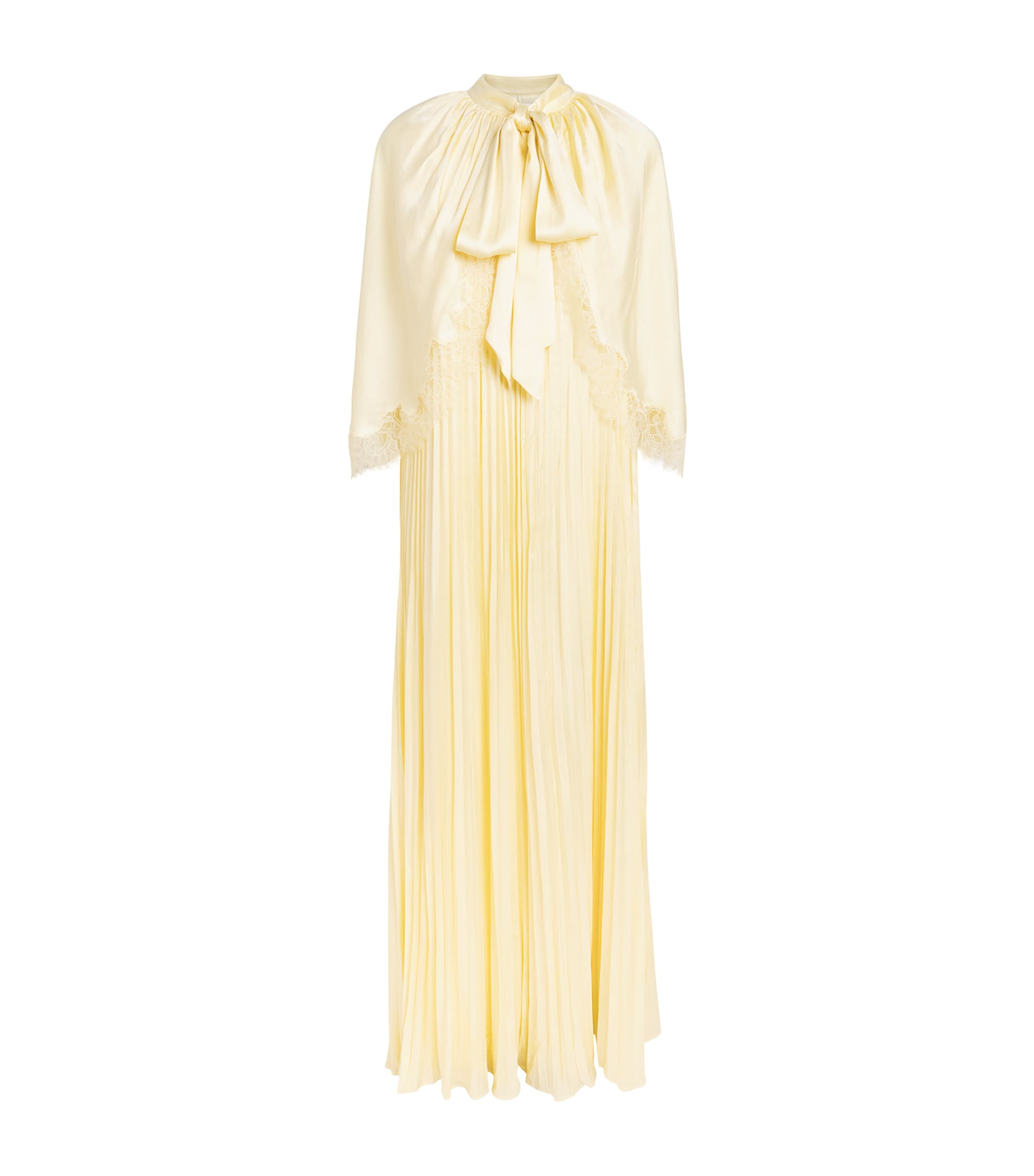 Self-Portrait Womens Satin Cape-Overlay Maxi Dress Yellow