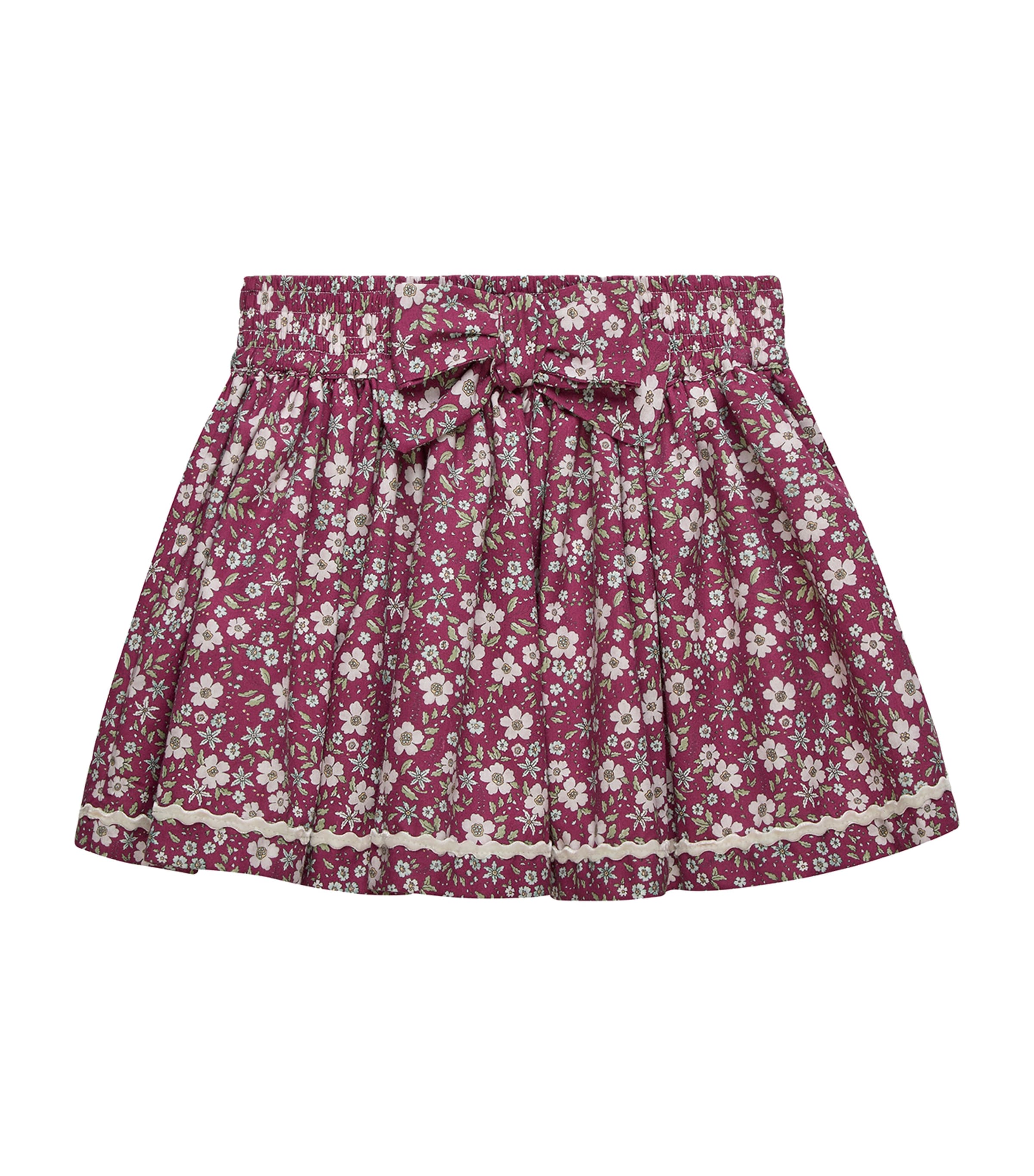Trotters Maggie Floral Print Skirt (6-11 Years) Claret