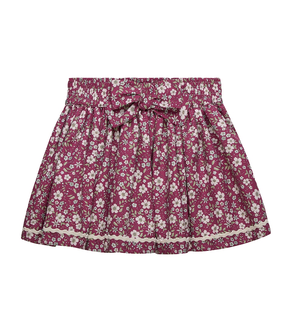 Trotters Maggie Floral Print Skirt (6-11 Years) Claret