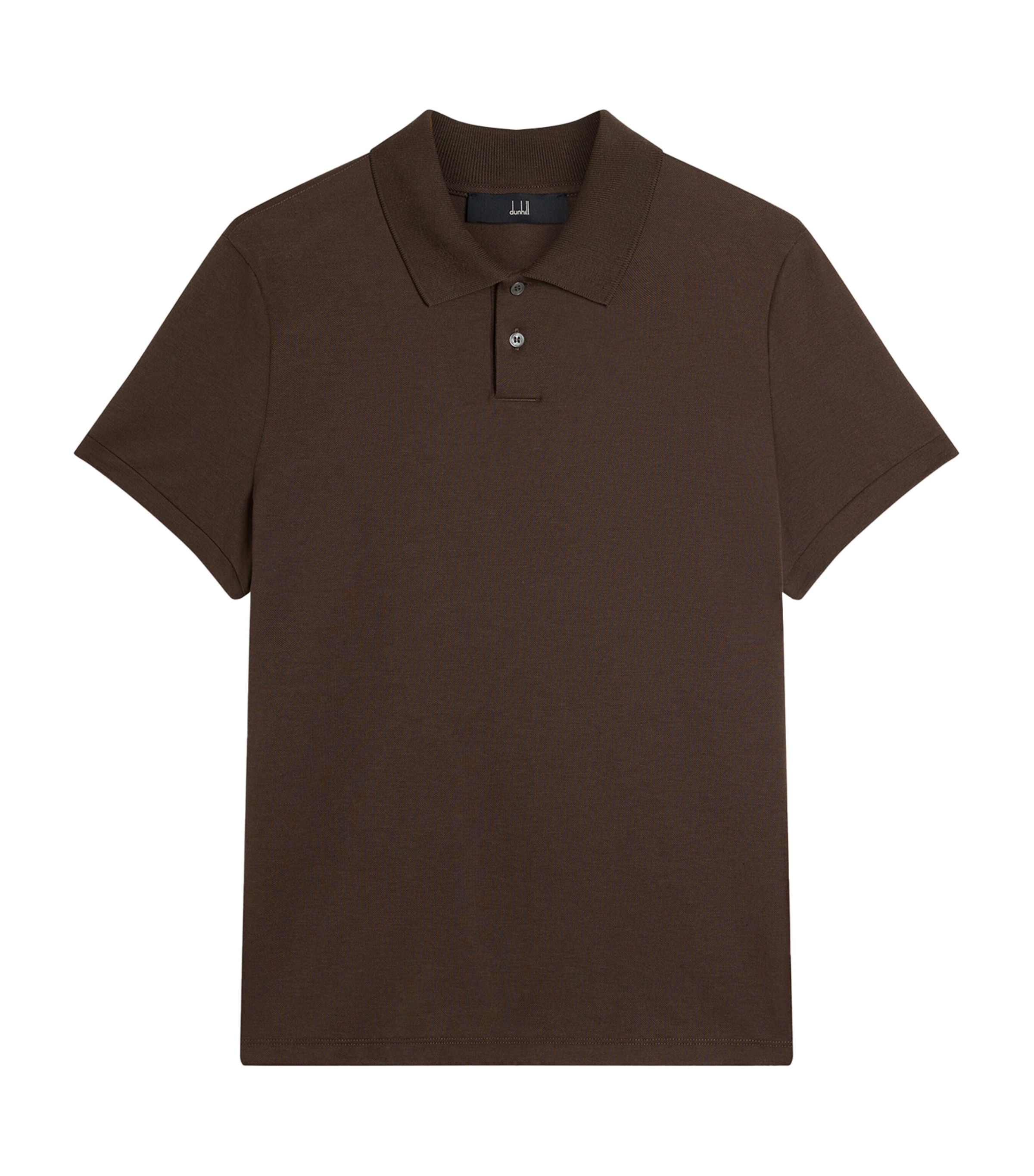 Dunhill Mens Cotton-Silk Polo Shirt Brown