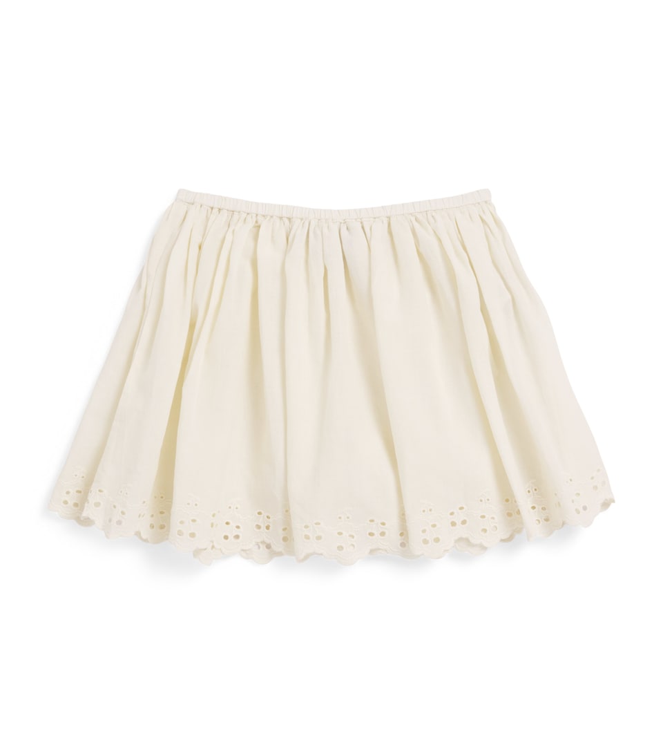 KONGES SLOJD Cotton Embroidered Posey Skirt (9 Months-10 Years) Antique