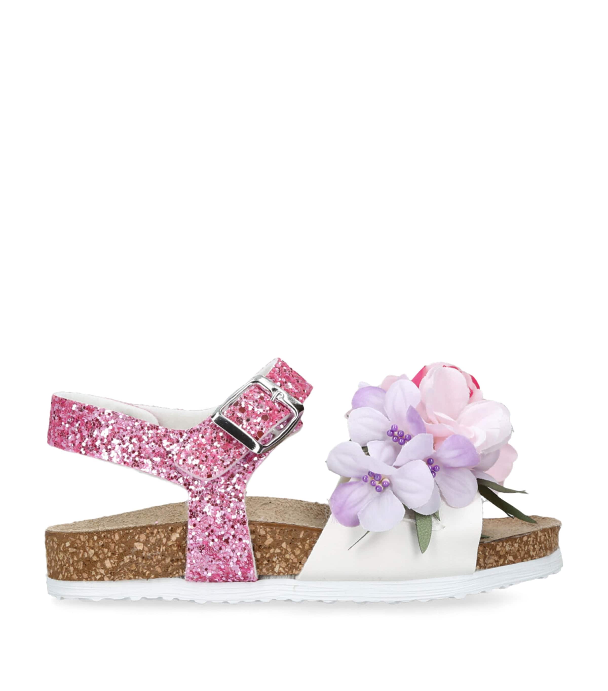 Floral-Appliqué Sandals