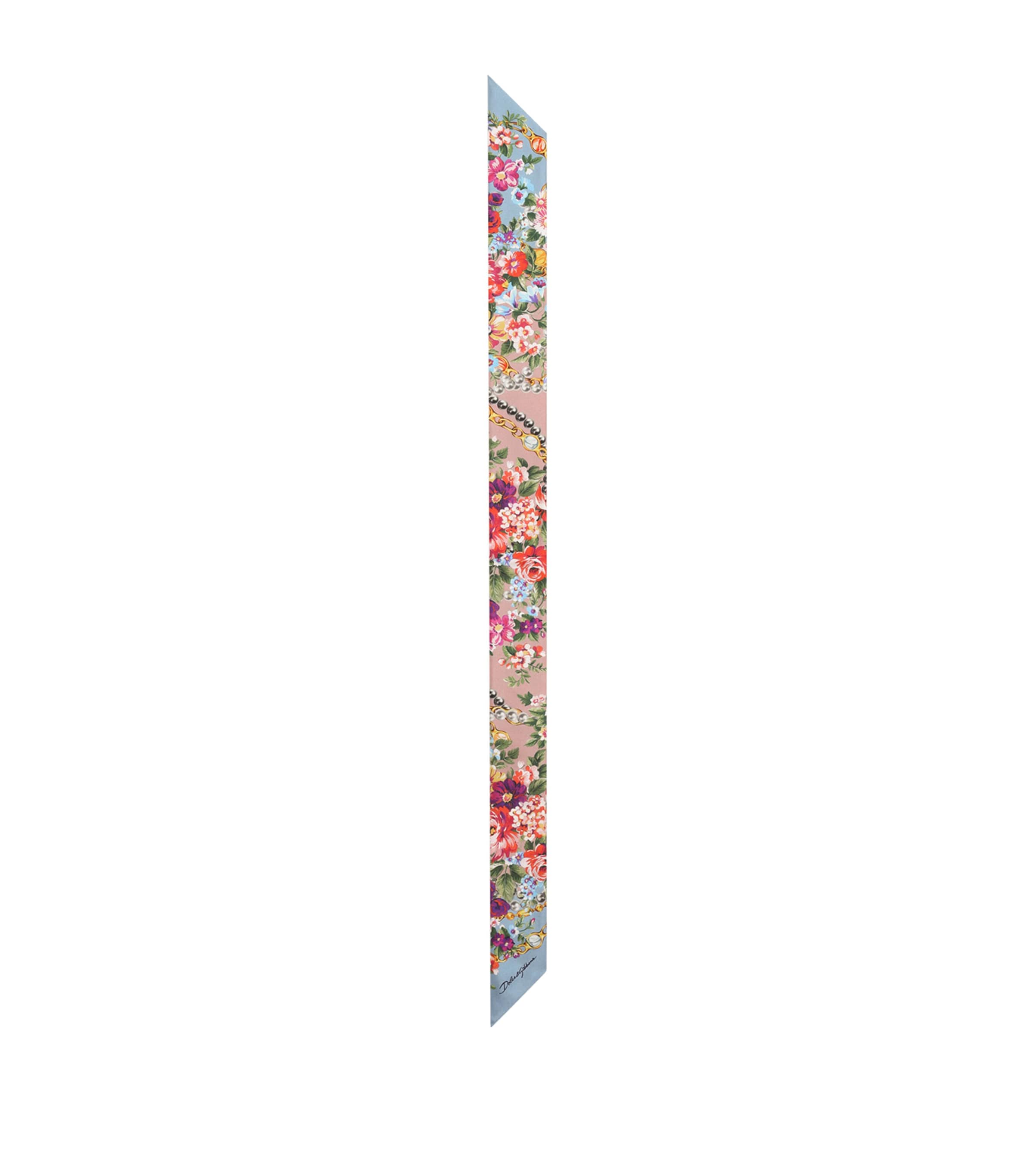 Dolce&Gabbana Silk Floral Skinny Scarf Mazz