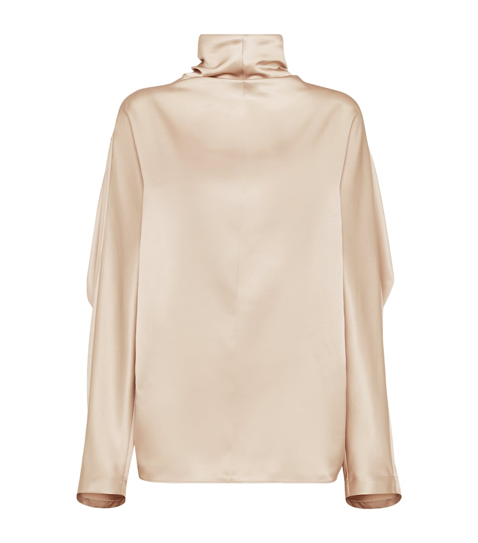 Silk High-Neck Blouse