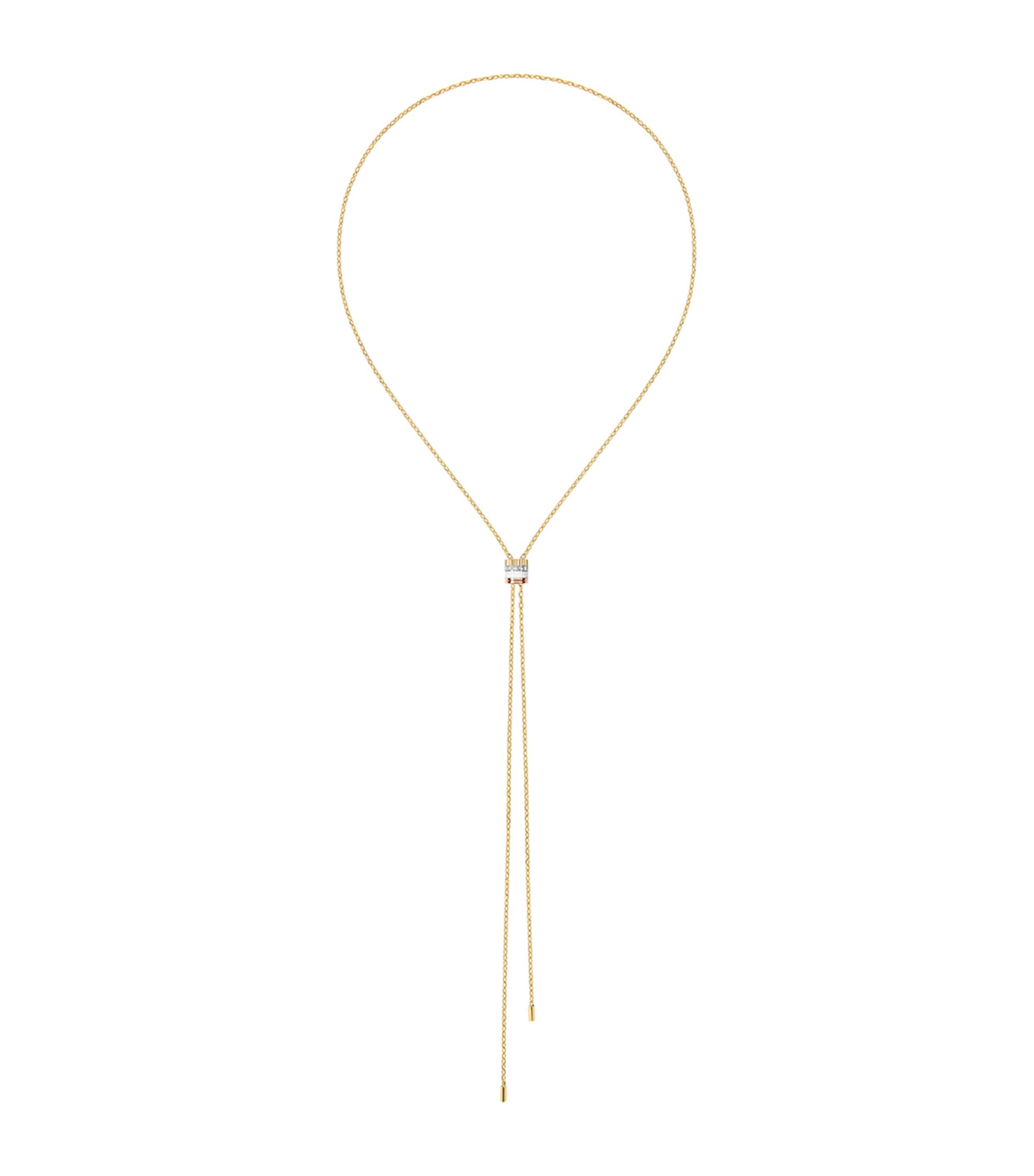 Small Yellow Gold Quatre White Tie Necklace