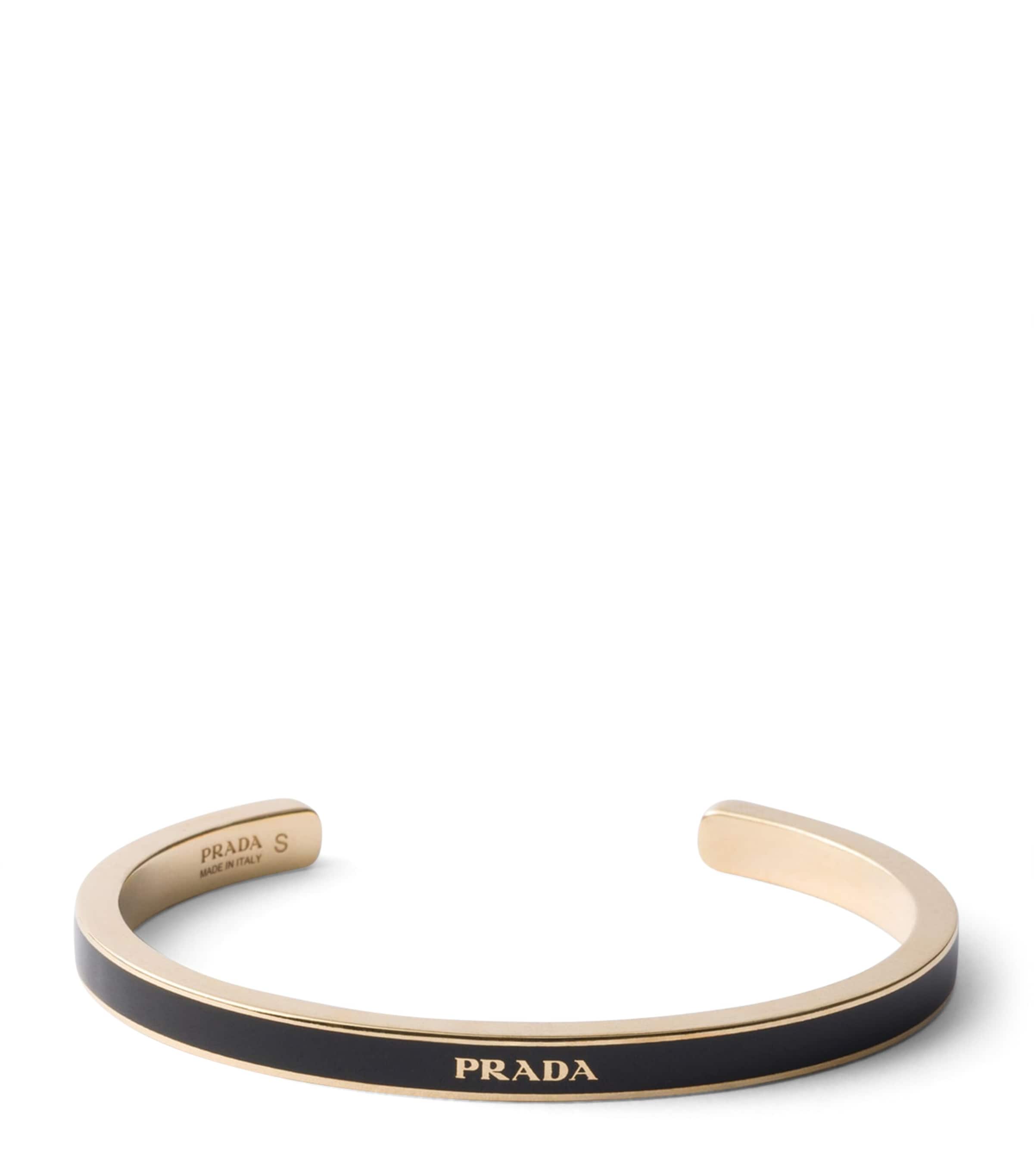 Prada Enamelled Logo Cuff Bracelet