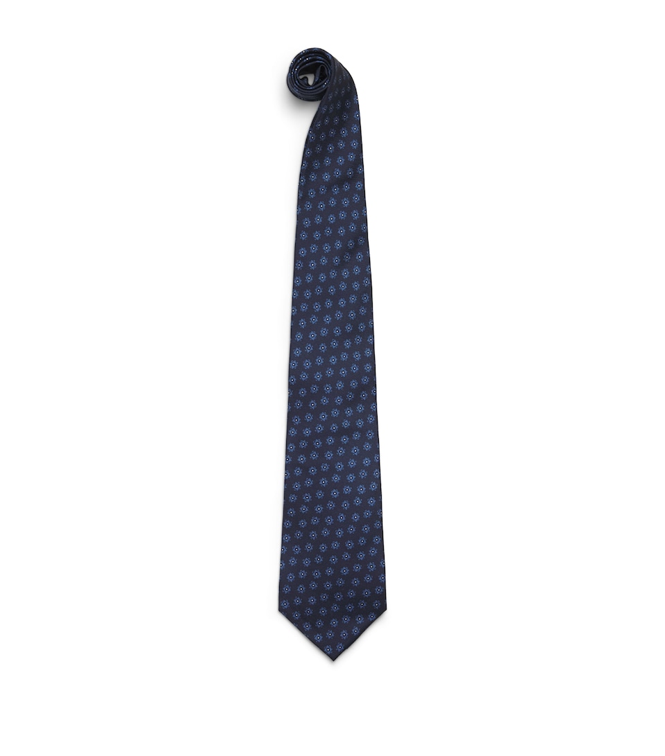 Ralph Lauren Purple Label Mulberry Printed Silk Tie Navy/blue