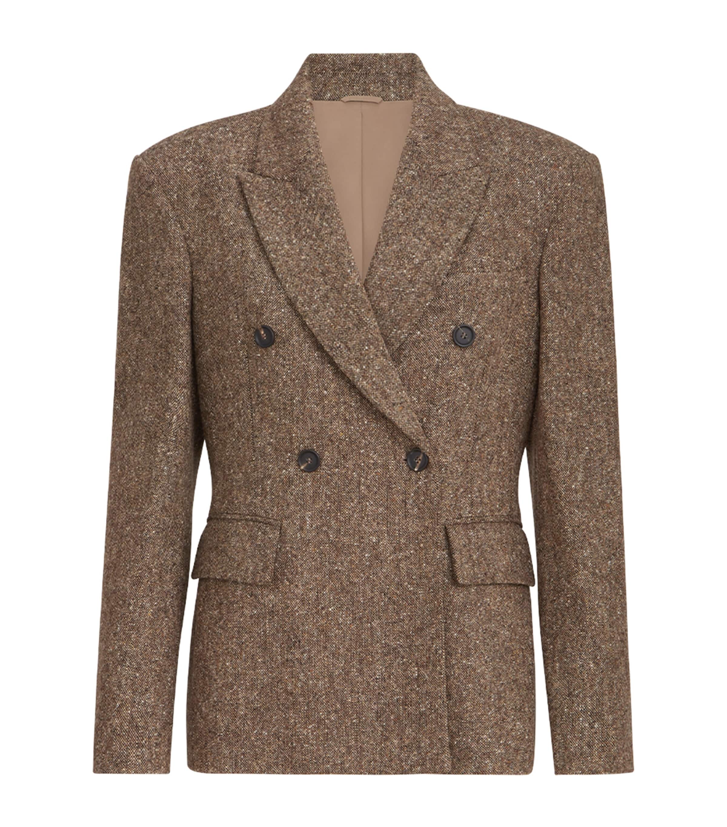 Brunello Cucinelli Womens Virgin Wool-Blend Mélange Blazer