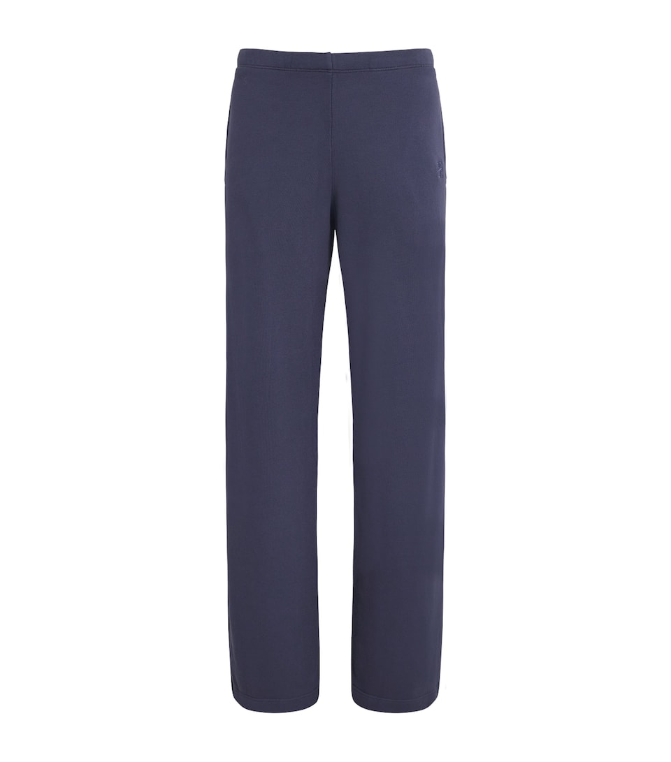 ÉTERNE Womens Cotton-Blend Wide-Leg Sweatpants Washed Navy