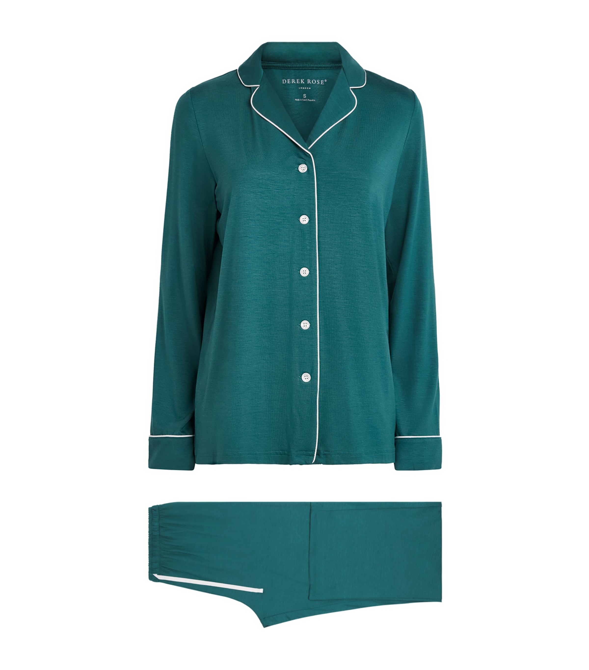 Derek Rose Womens Modal-Blend Lara Pyjama Set Teal