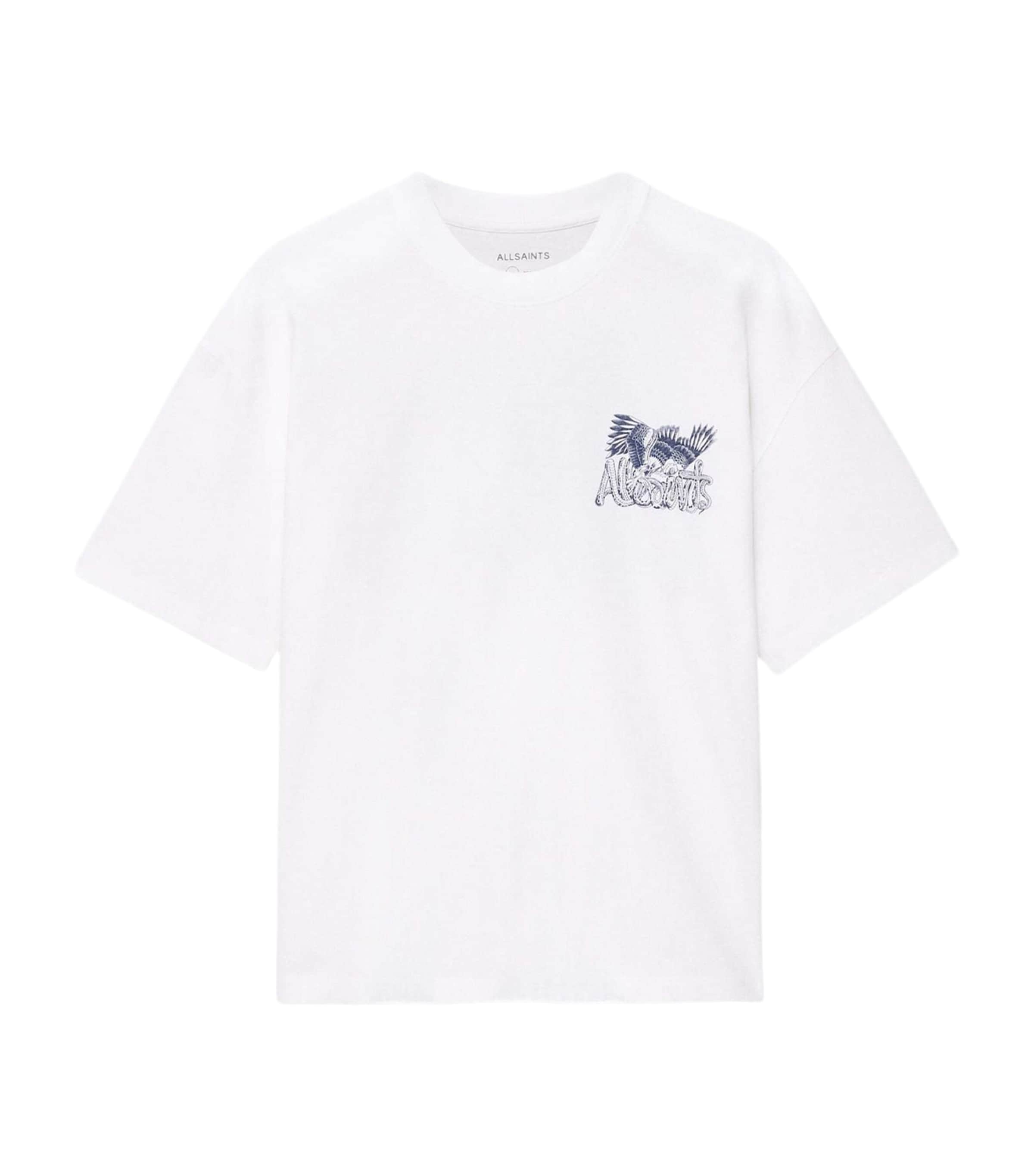 AllSaints Mens Organic Cotton Battles T-Shirt Optic White