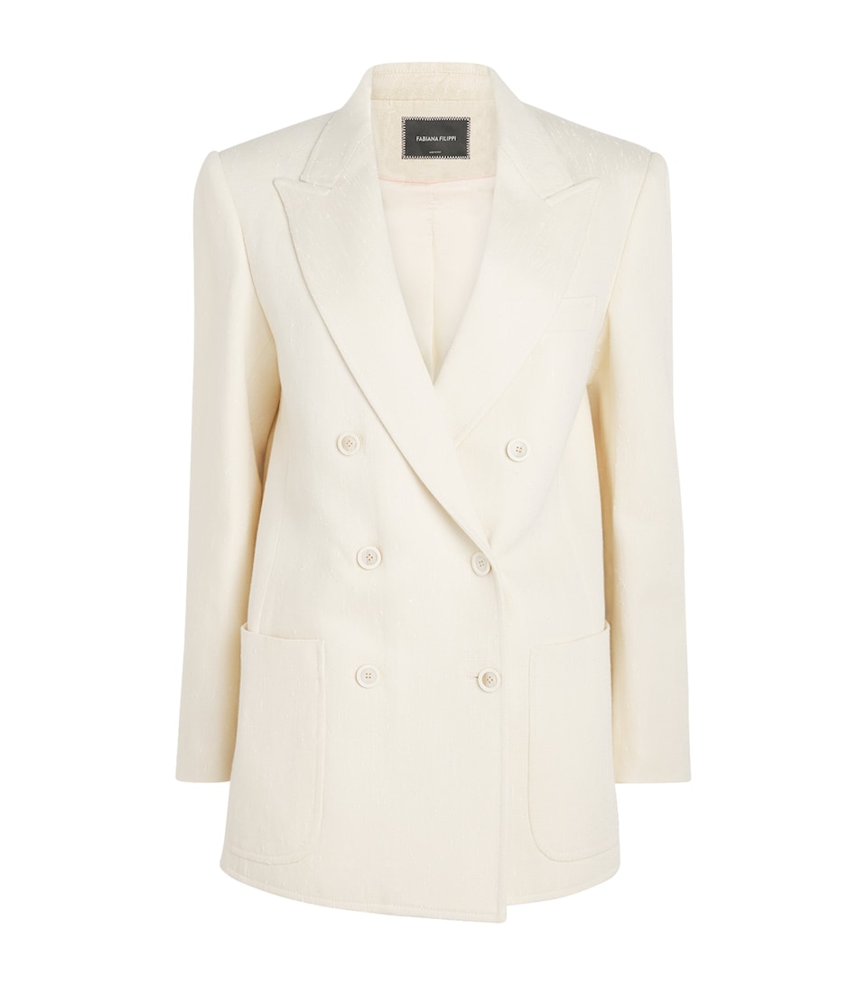 Embroidered Double-Breasted Blazer