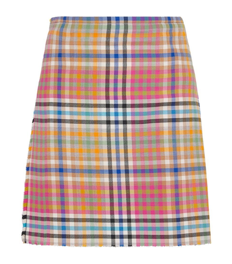Virgin Wool Check Mini Skirt