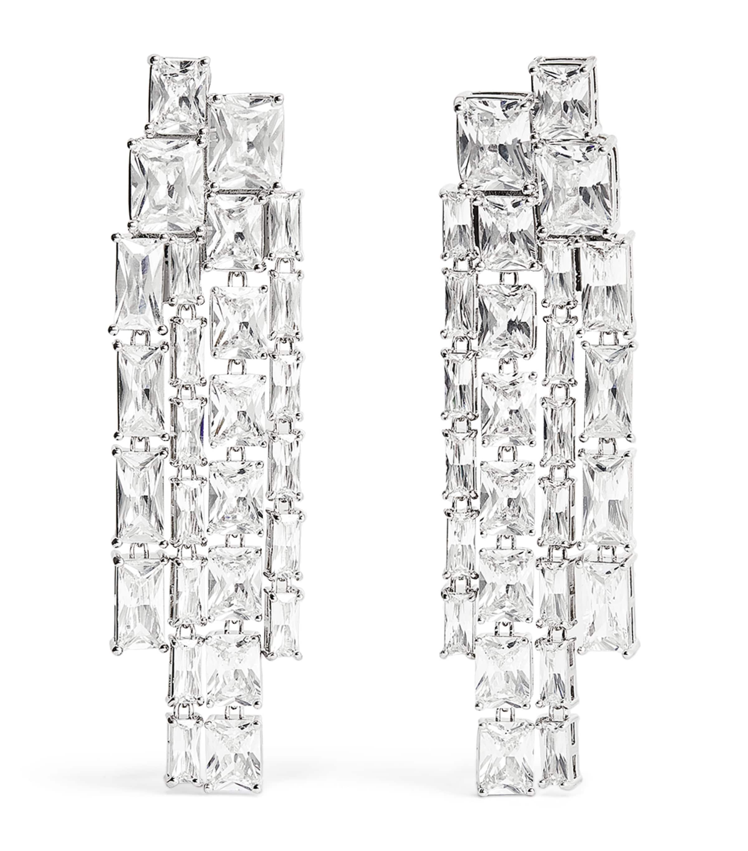 Crystal Square Drop Earrings