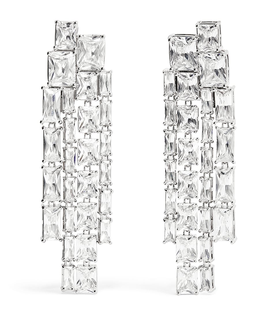 Crystal Square Drop Earrings