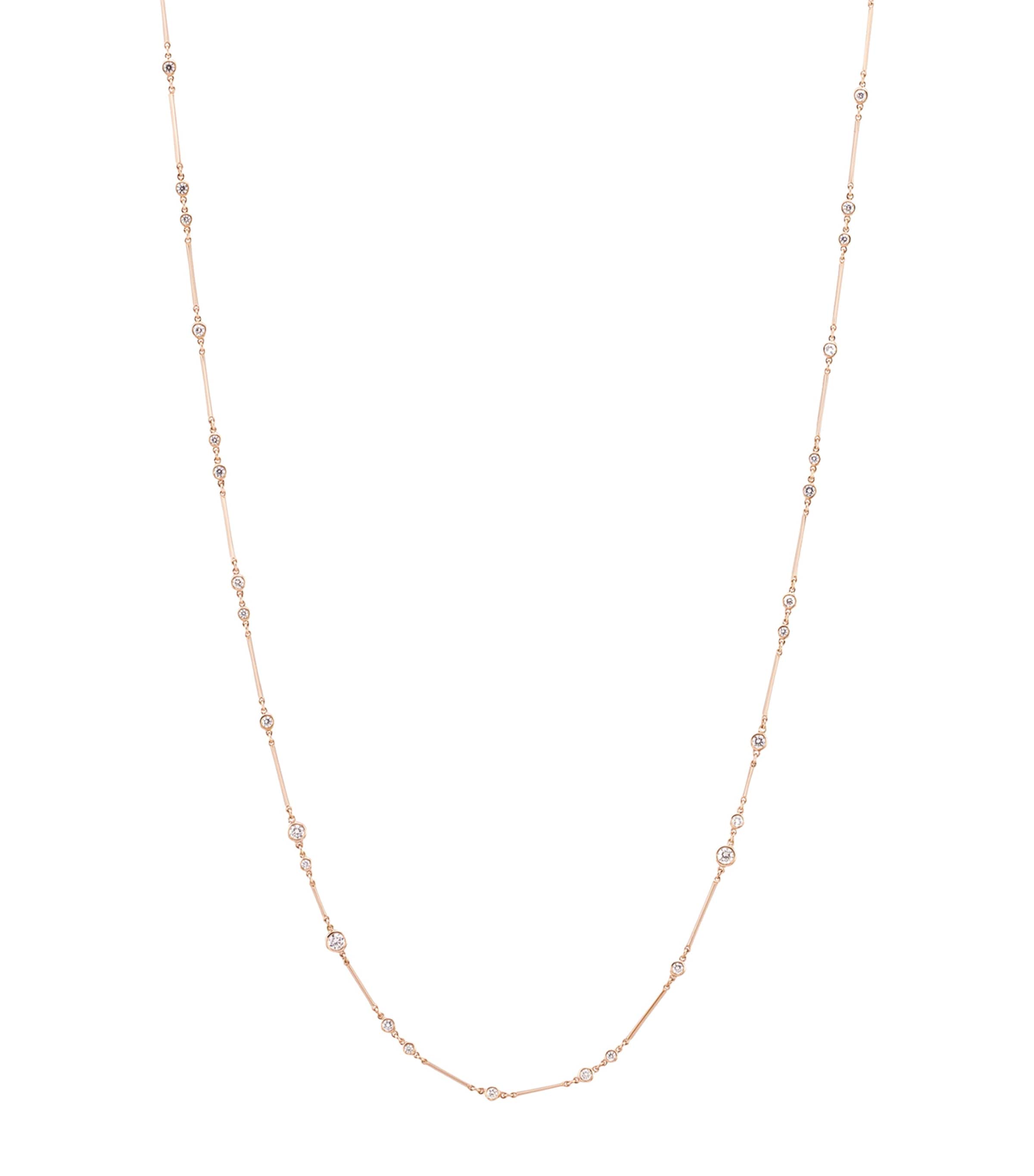 Rose Gold and Diamond Raindance Long Necklace