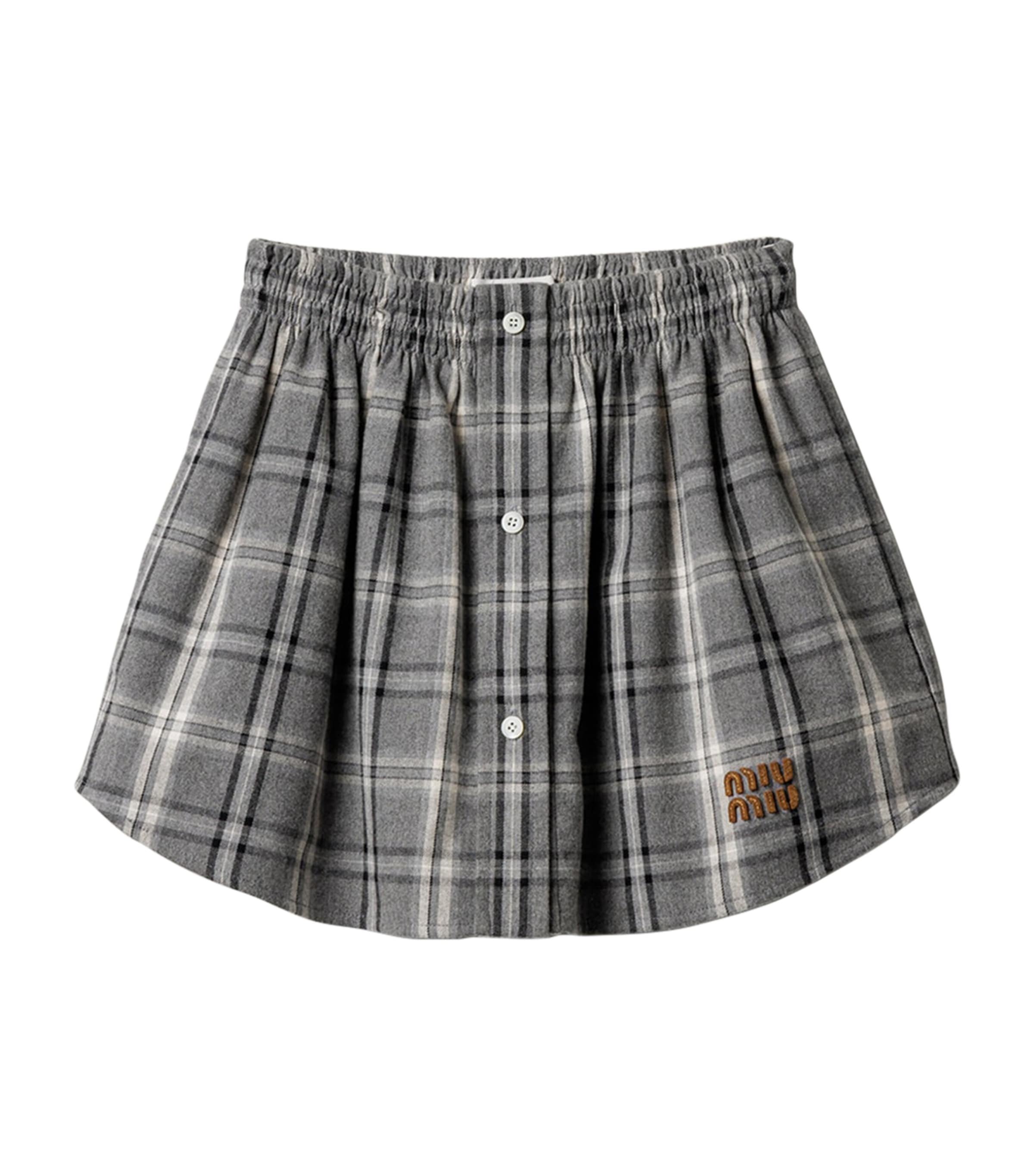 Cotton Flannel Mini Skirt