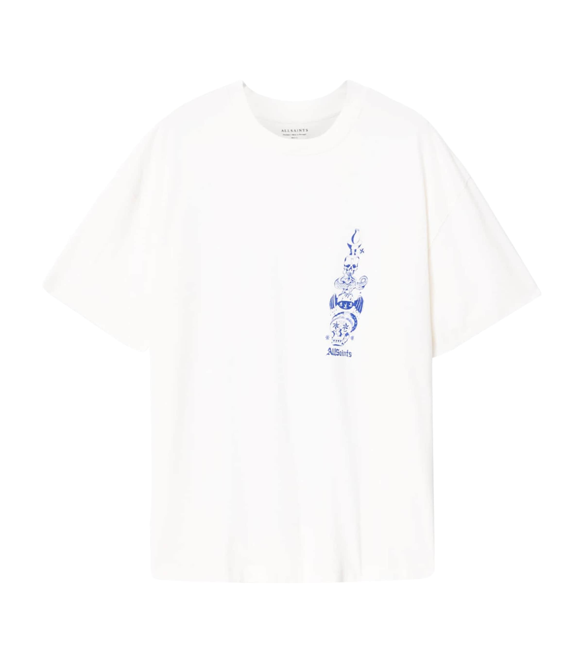 AllSaints Mens Organic Cotton Ignis T-Shirt Chalk White