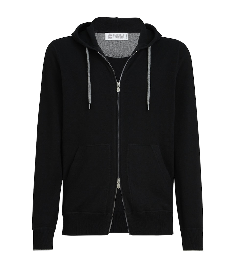 Brunello Cucinelli Mens Cashmere Zip-Up Hoodie