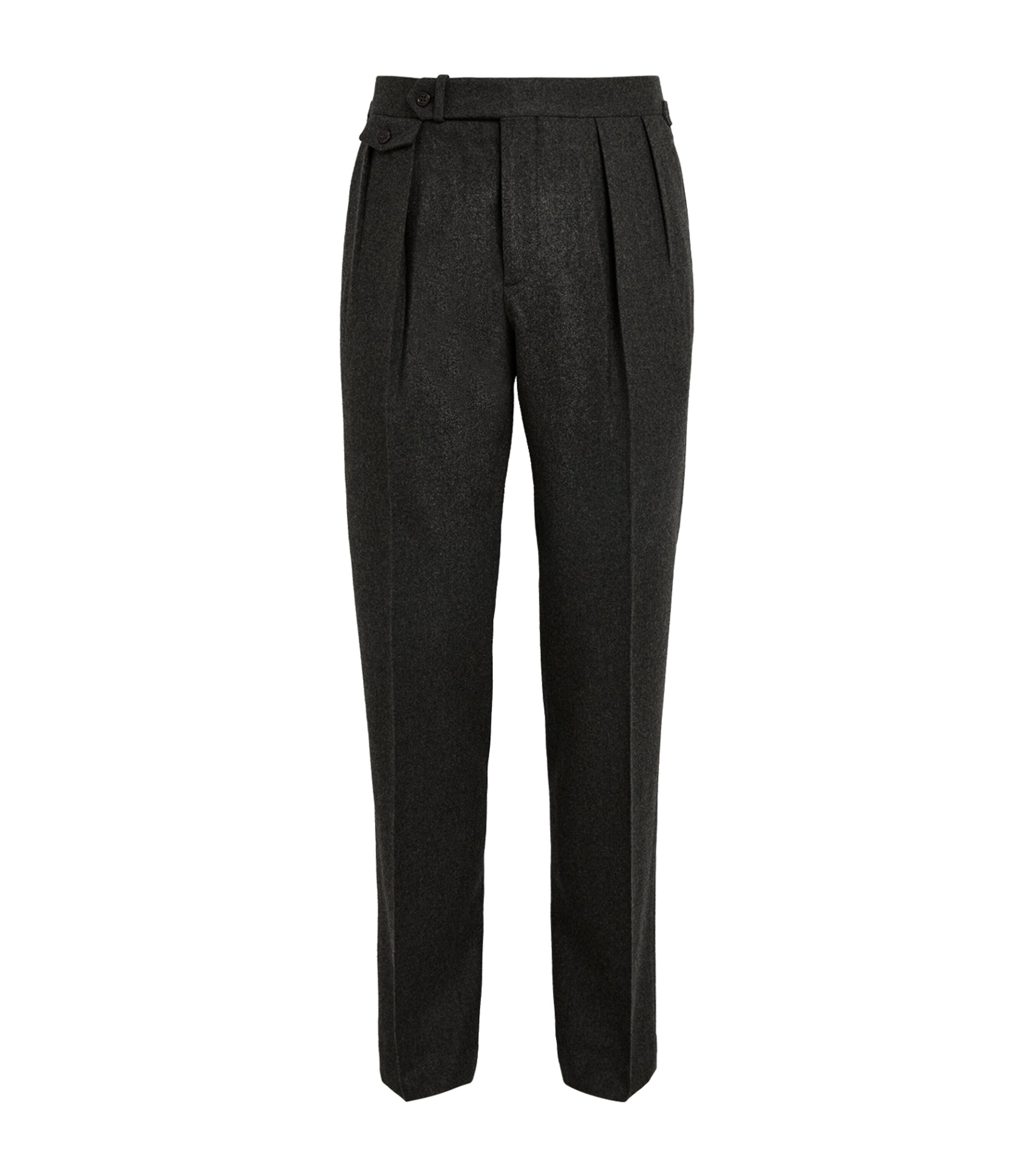 Polo Ralph Lauren Mens Wool Pleated Trousers Medium Grey