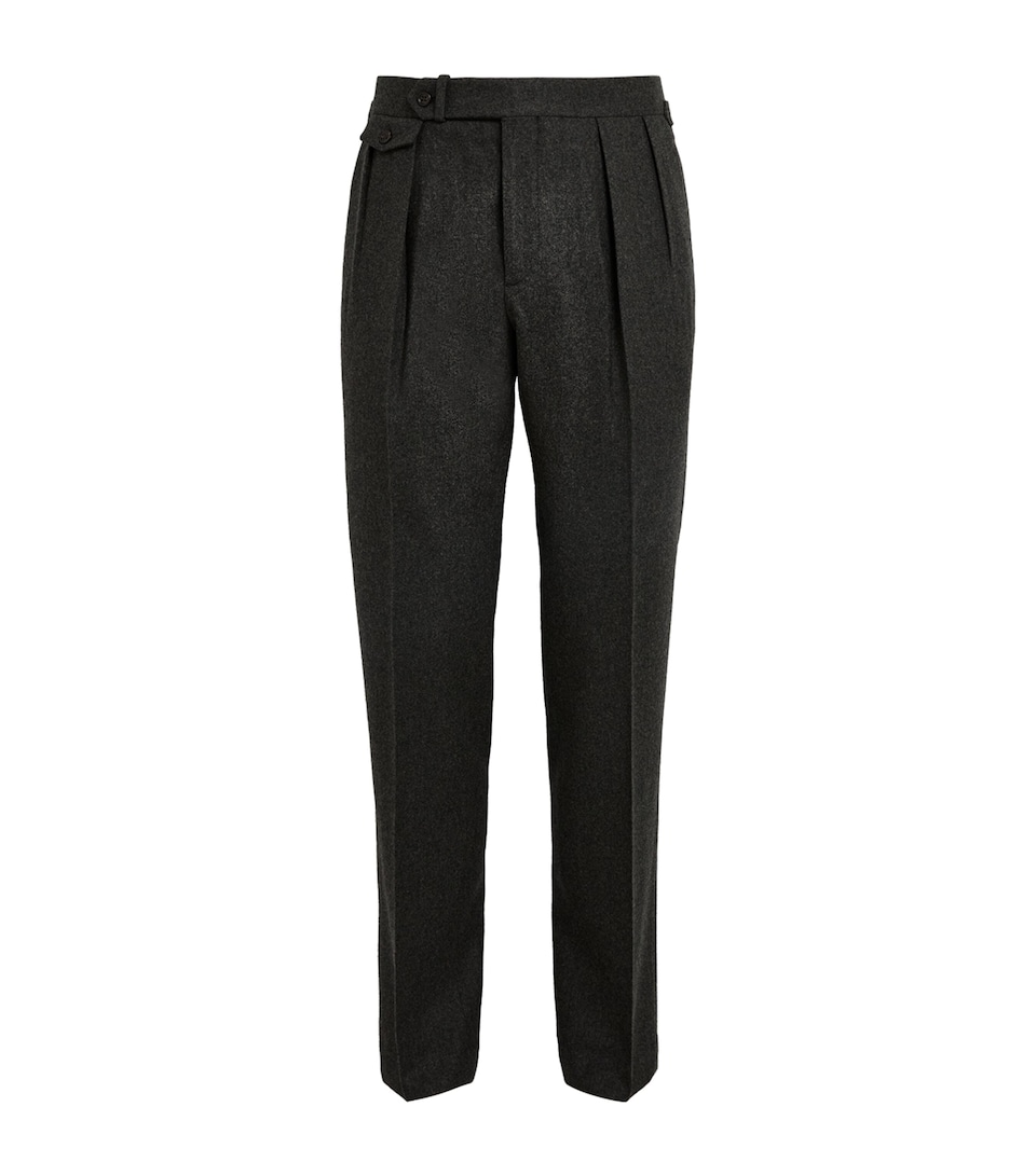 Polo Ralph Lauren Mens Wool Pleated Trousers Medium Grey