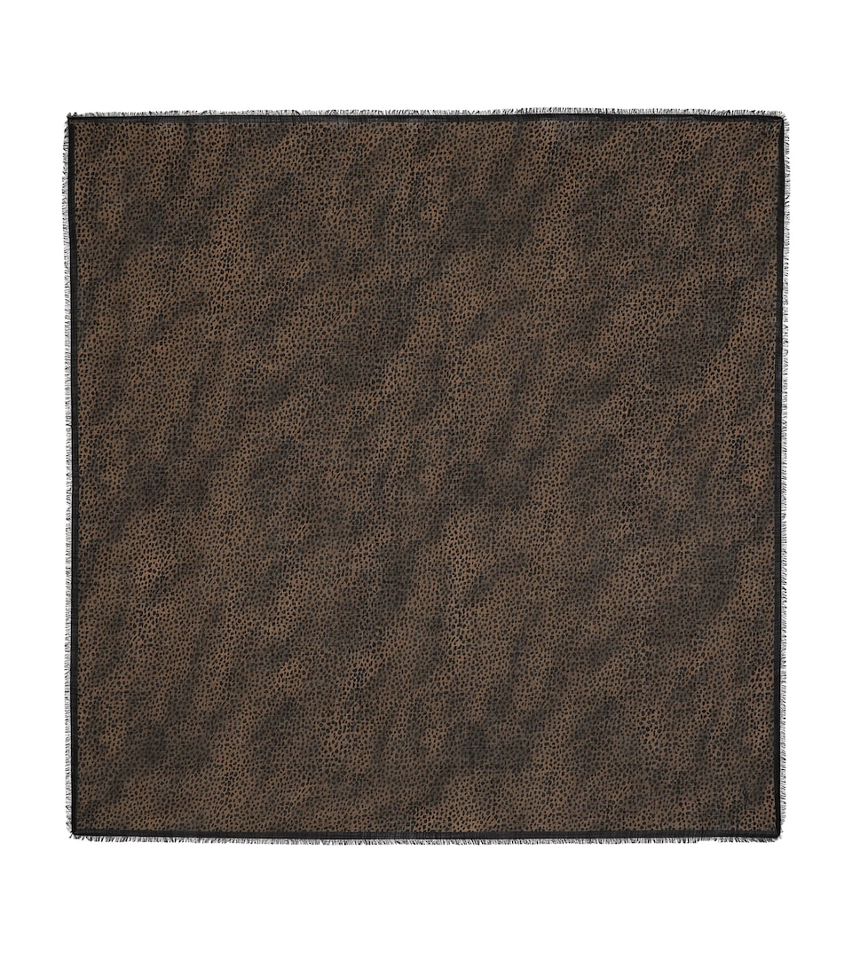 Wool Leopard-Print Scarf