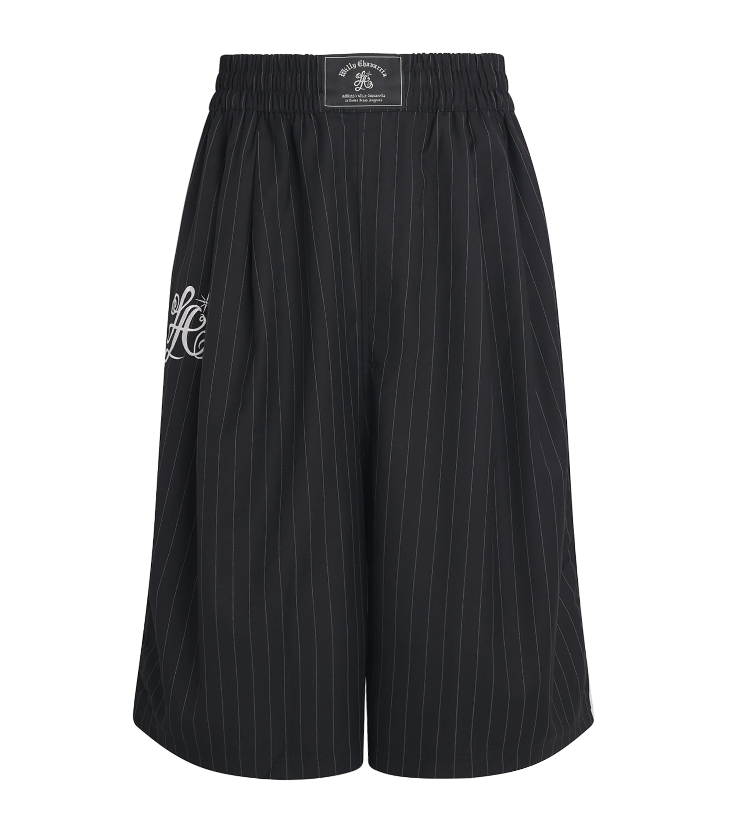 Willy Chavarria Mens x adidas Pinstripe Shorts Black/white