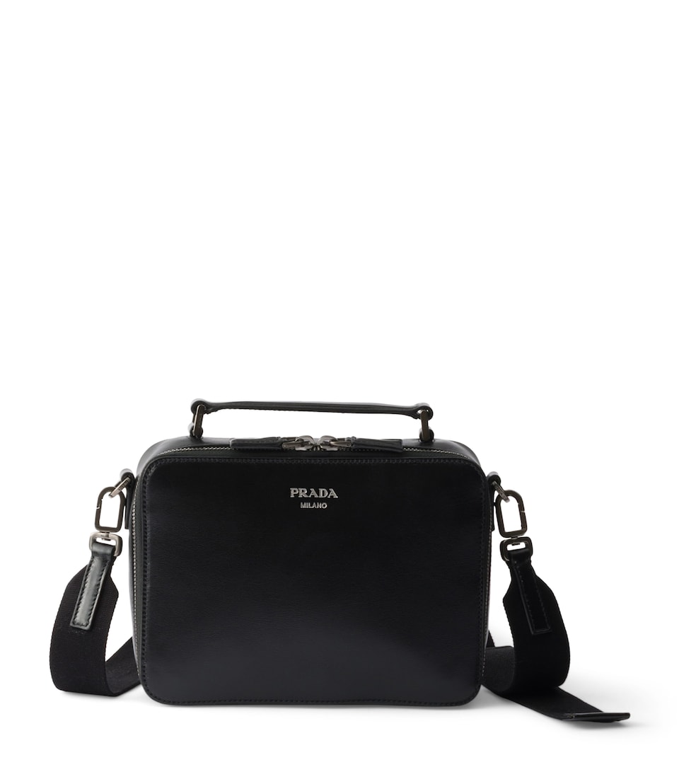 Prada Leather Brique Cross-Body Bag Black