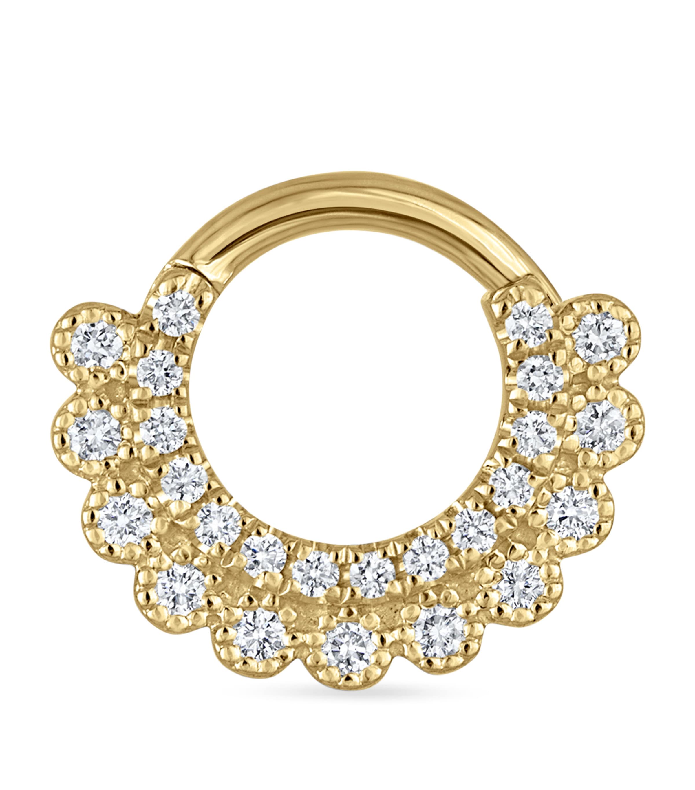 Maria Tash Yellow Gold Diamond Apsara Hoop Earring (6.5mm) Yellow Gold