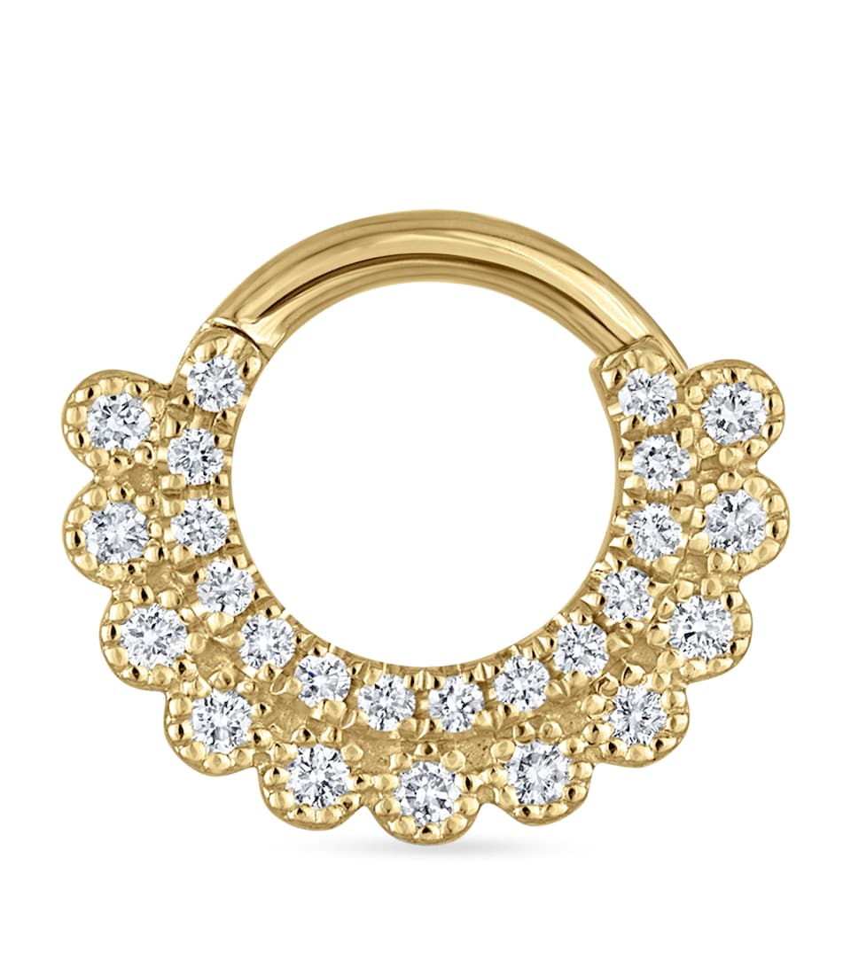Maria Tash Yellow Gold Diamond Apsara Hoop Earring (6.5mm) Yellow Gold