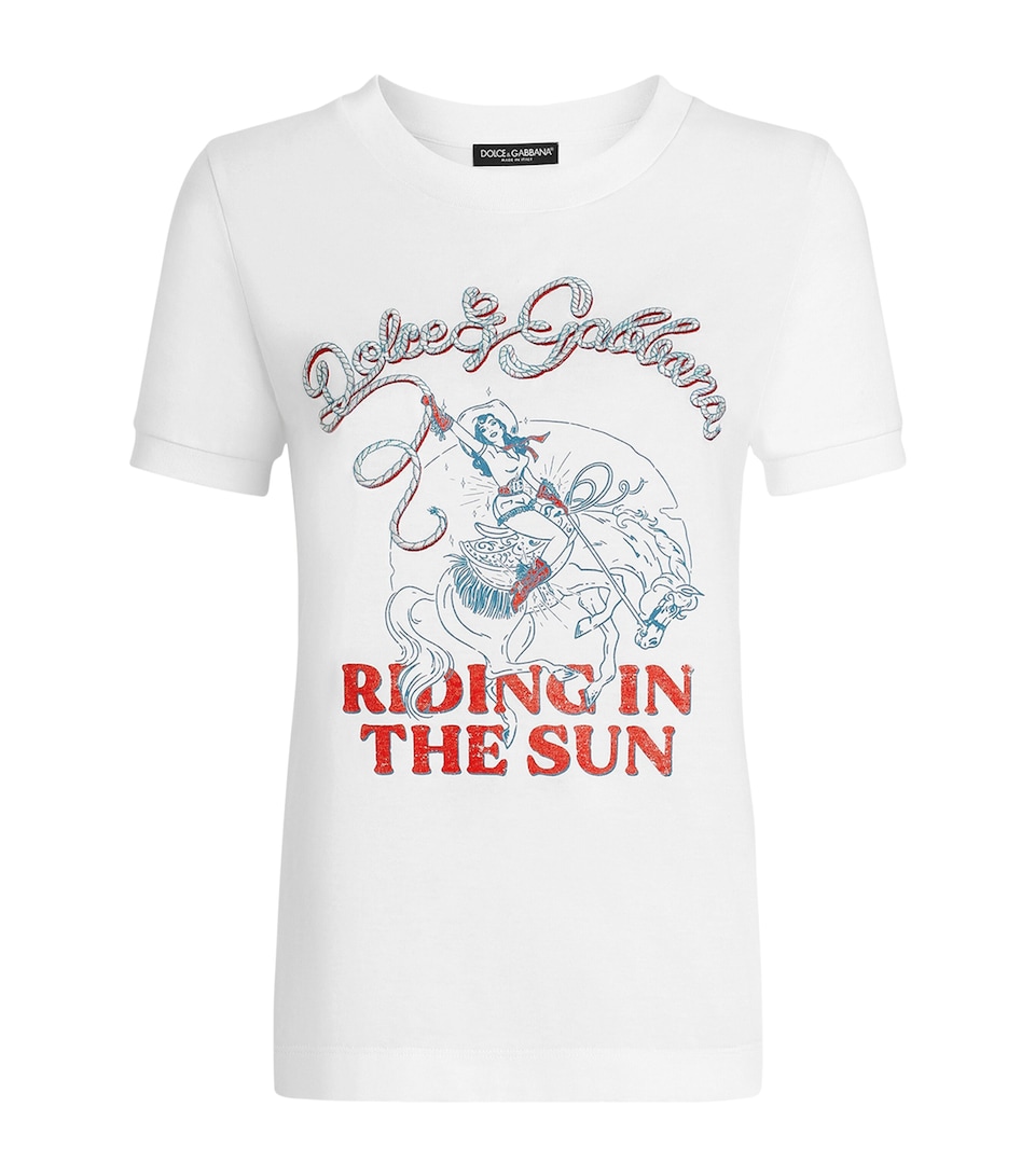 Dolce&Gabbana Womens Cotton Logo T-Shirt Opti