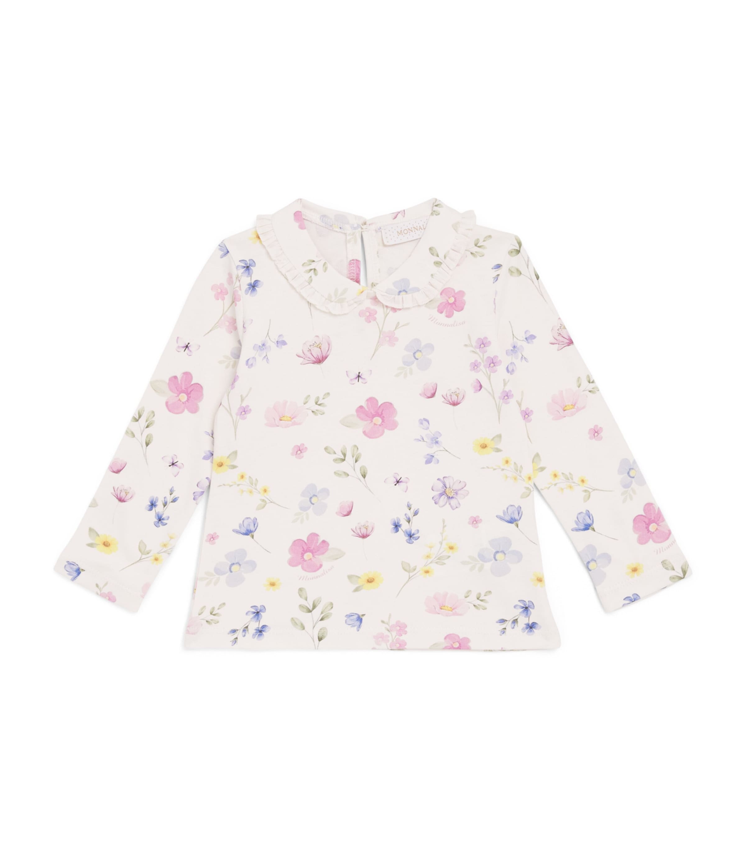 Monnalisa Floral Print T-Shirt (6 Months - 6 Years) Gardenia