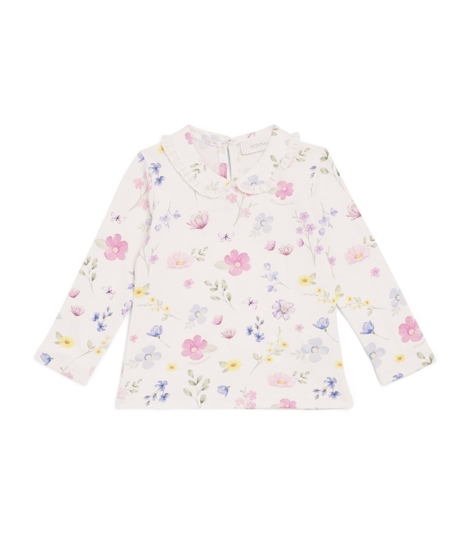 Monnalisa Floral Print T-Shirt (6 Months - 6 Years) Gardenia