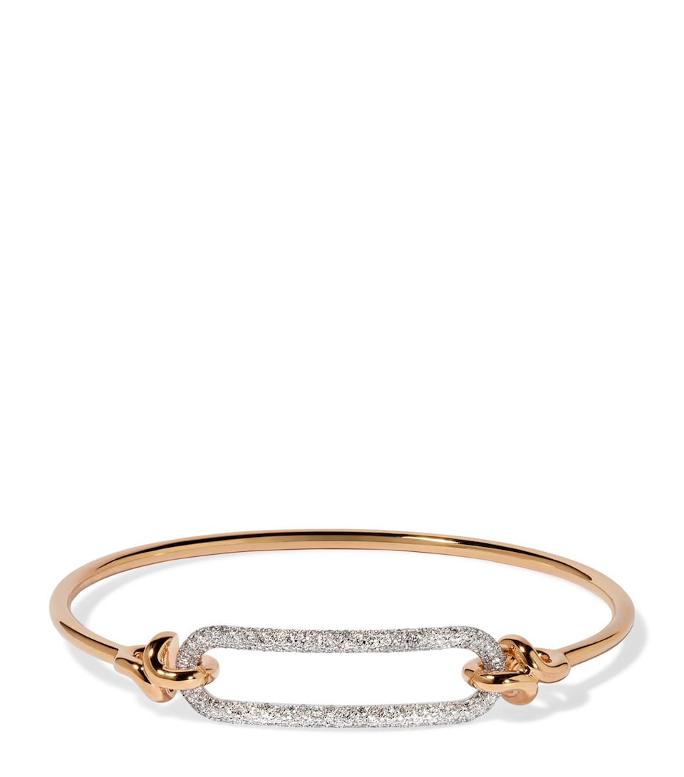 Yellow, White Gold and Diamond Knuckle Dust Bangle