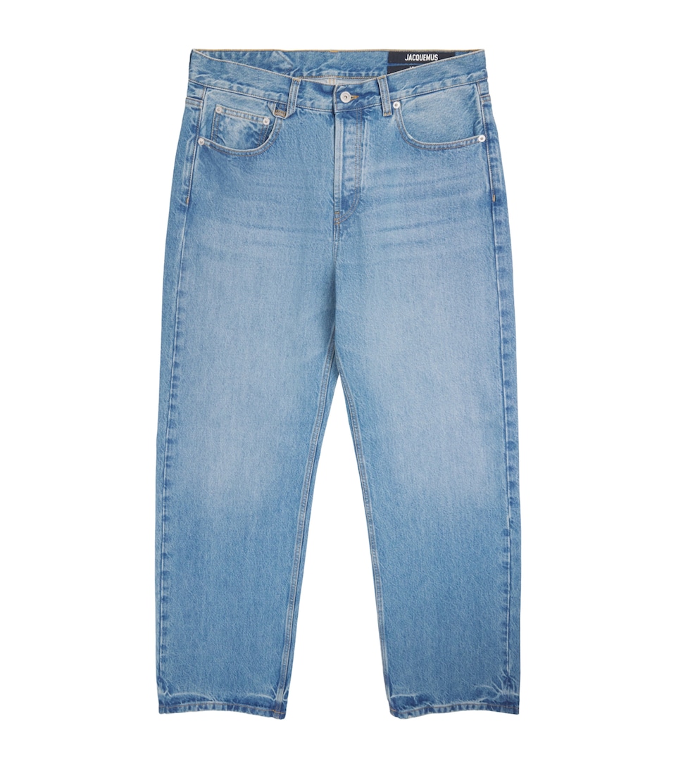 Jacquemus Mens De-Nîmes Straight Jeans Blue/tabac