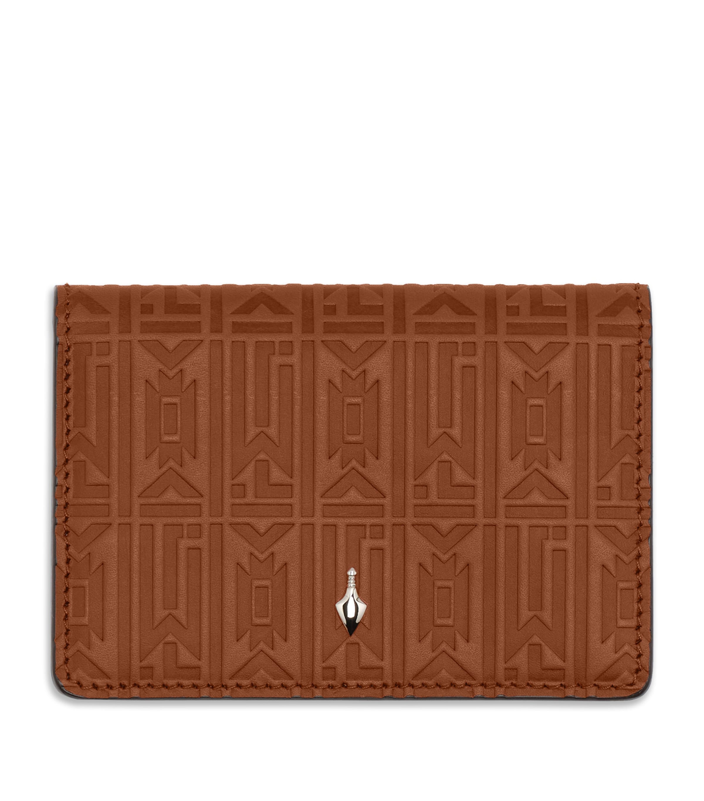 Jacques Marie Mage Leather Monogram Bifold Wallet Tan