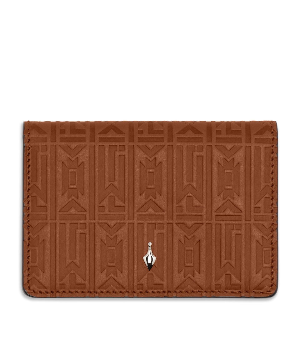Jacques Marie Mage Leather Monogram Bifold Wallet Tan