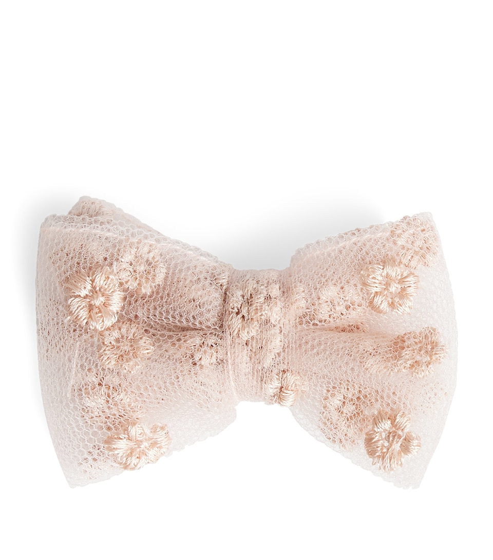 Embroidered Bow Hair Clip