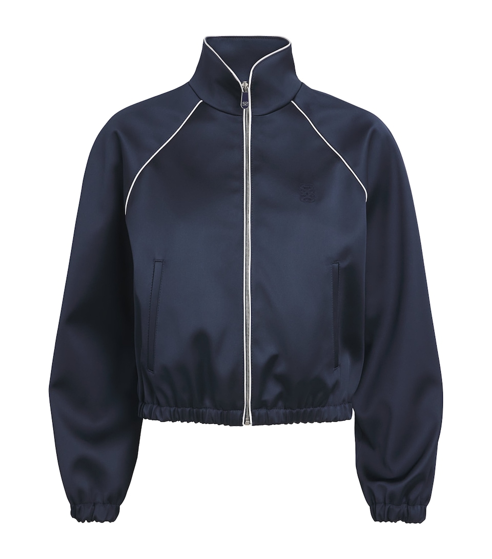 Satin Piped Bomber Jacket